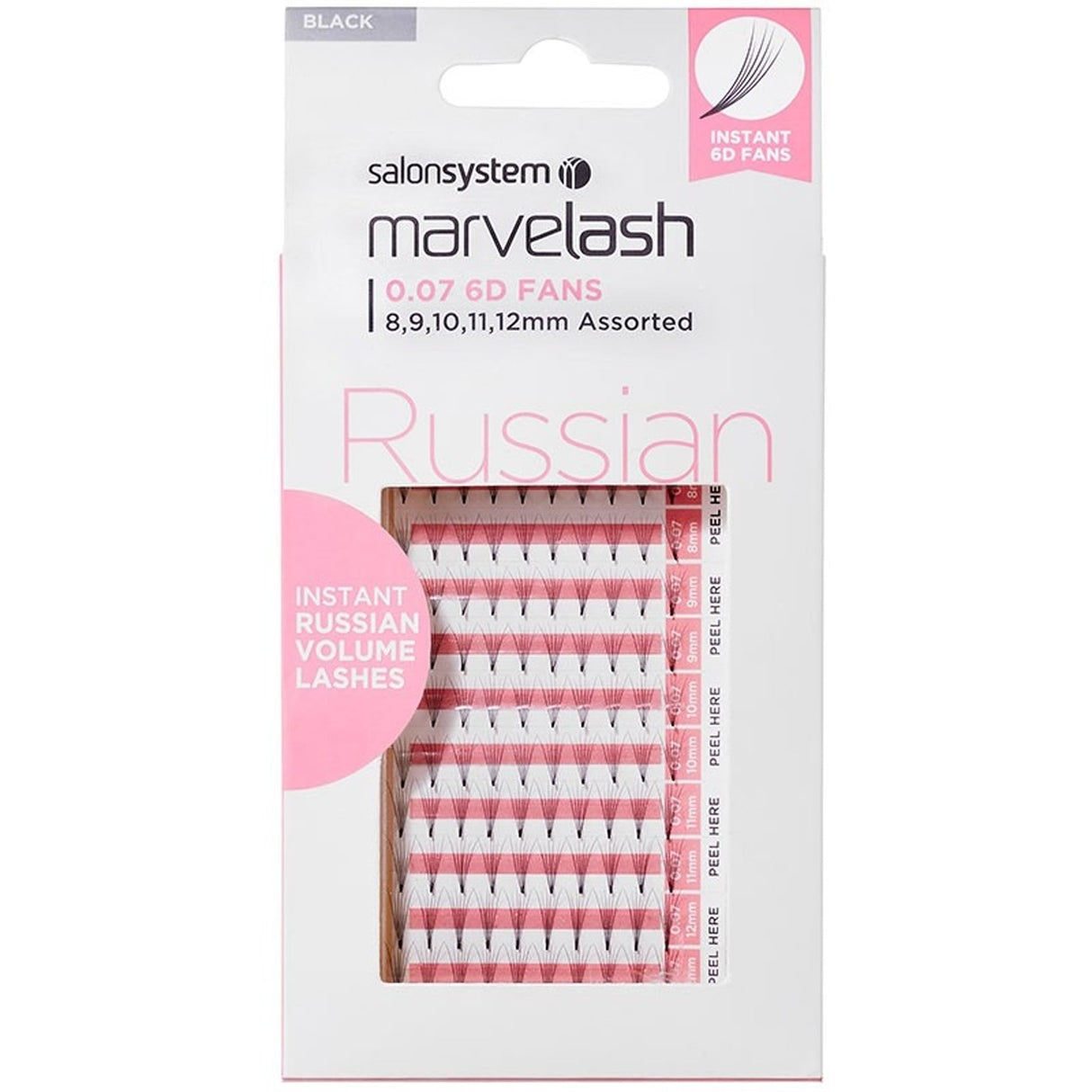 MarveLash - 6D Russian Volume - Individual Eyelashes - Assorted Black 0.07 (0226406)