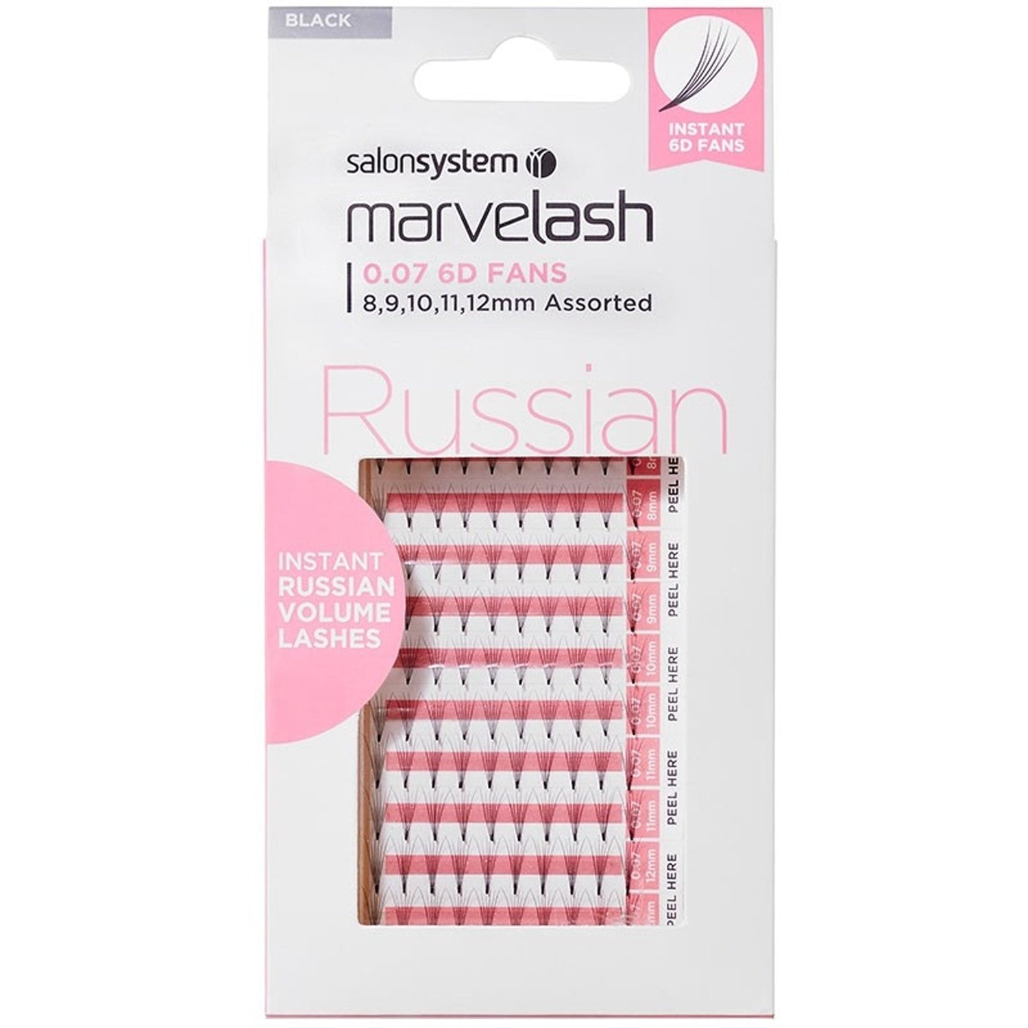 MarveLash - 6D Russian Volume - Individual Eyelashes - Assorted Black 0.07 (0226406)