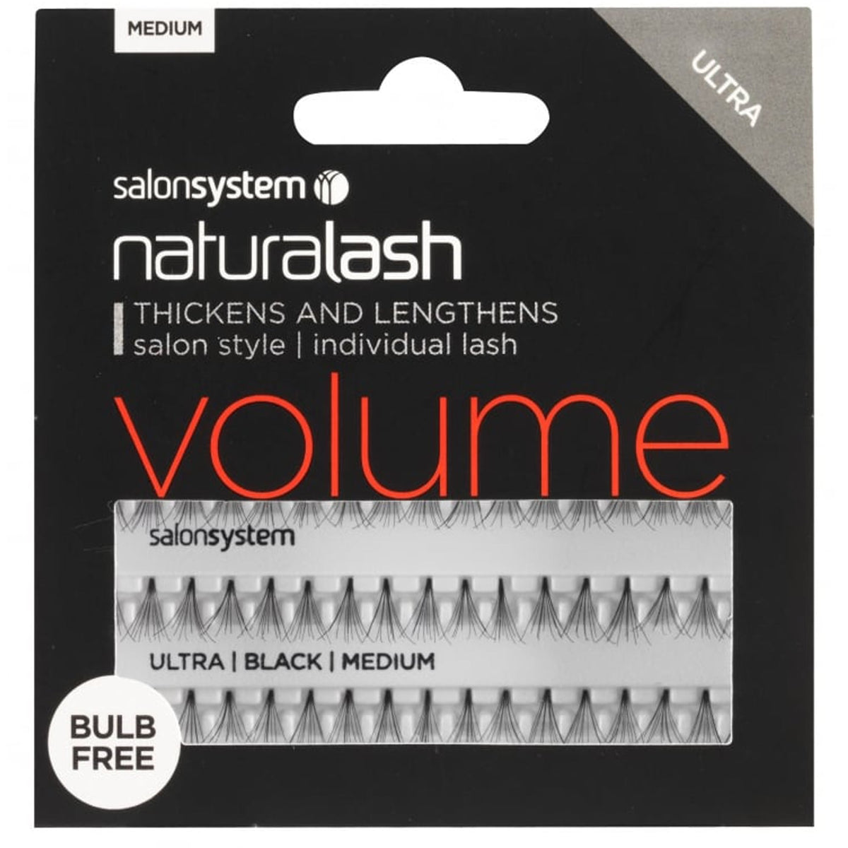 NaturaLASH Volume Bulb Free Individual Eyelashes - Black Medium (0225112R)