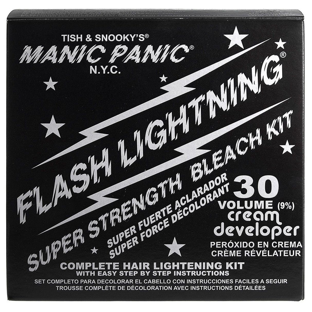 Super Strength Bleach Kit - Flash Lightning - Complete Maximum Hair Lightening Kit (30 Volume)