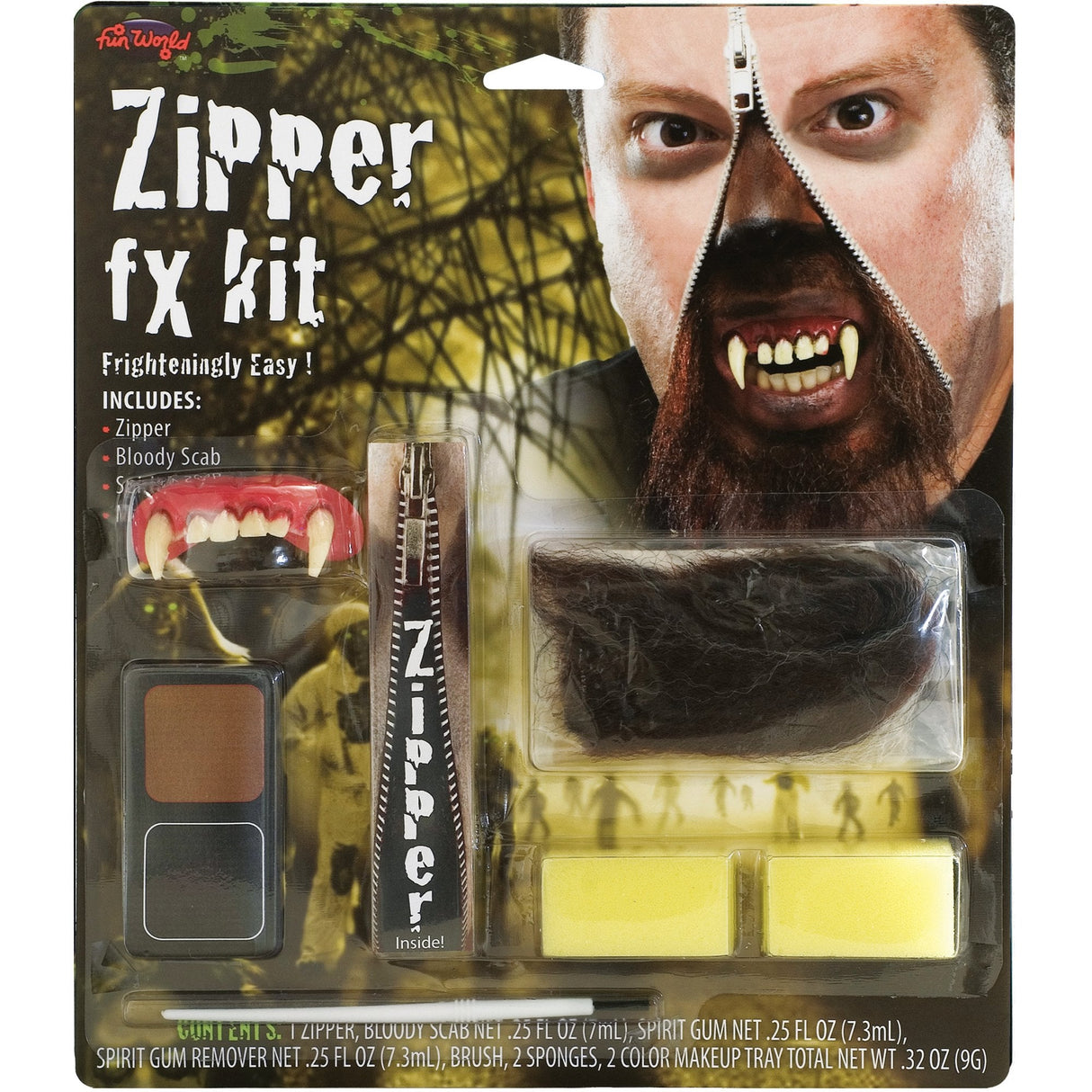 Halloween Fancy Dress Accessories - Werewolf Deluxe Zipper Make Up Kit (6096)