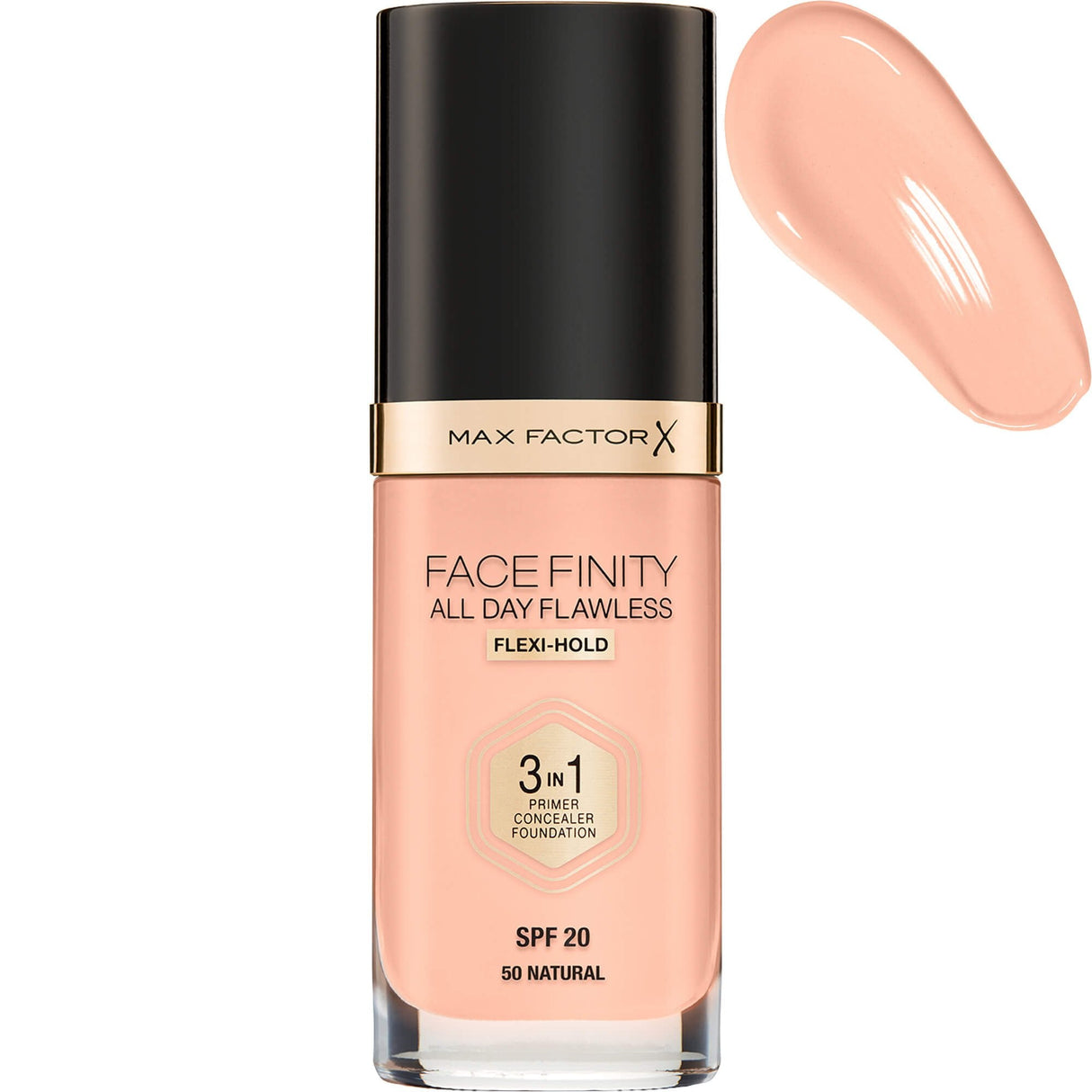 Facefinity All Day Flawless 3 In 1 Foundation - Natural Rose 50 (1612) 30ml