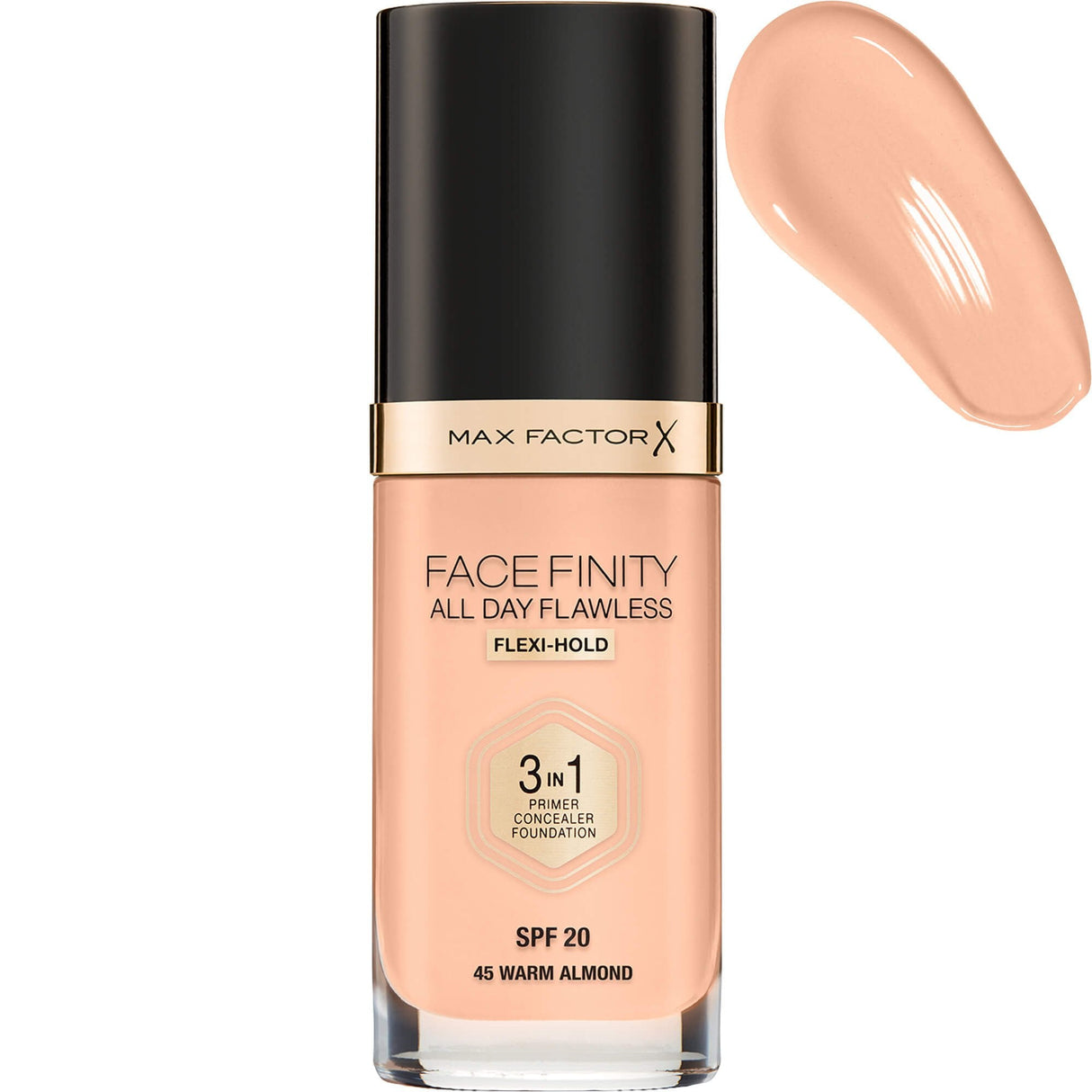 Facefinity All Day Flawless 3 In 1 Foundation - Warm Almond 45 (1582) 30ml
