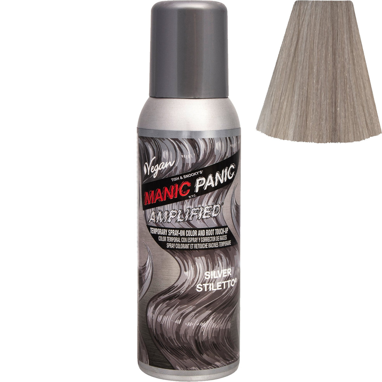 Amplified Temporary Hair & Root Touch Up Colour Spray - Silver Stiletto - 125ml