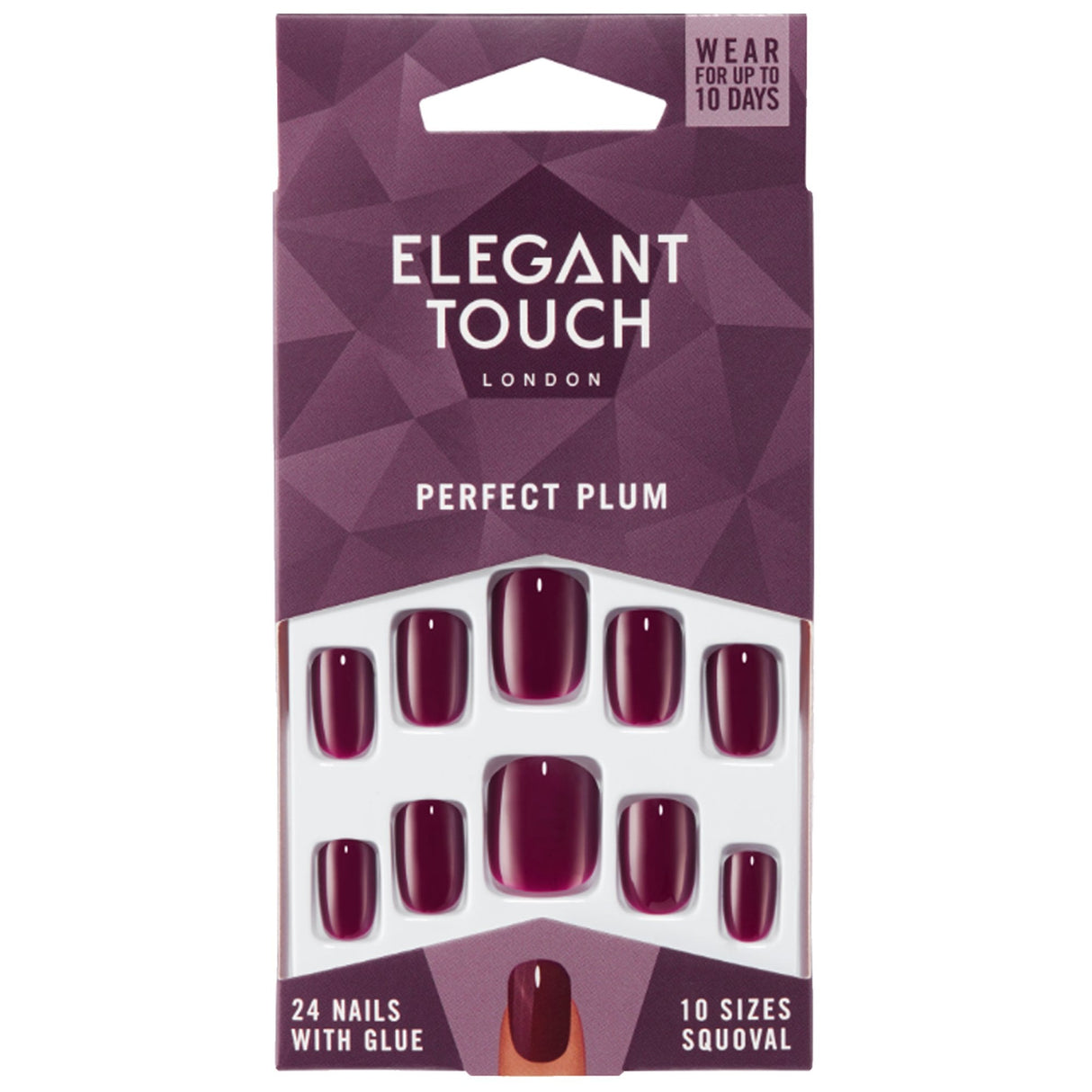 Long Wearing False Nails - Core Colours - Perfect Plum (4020695)