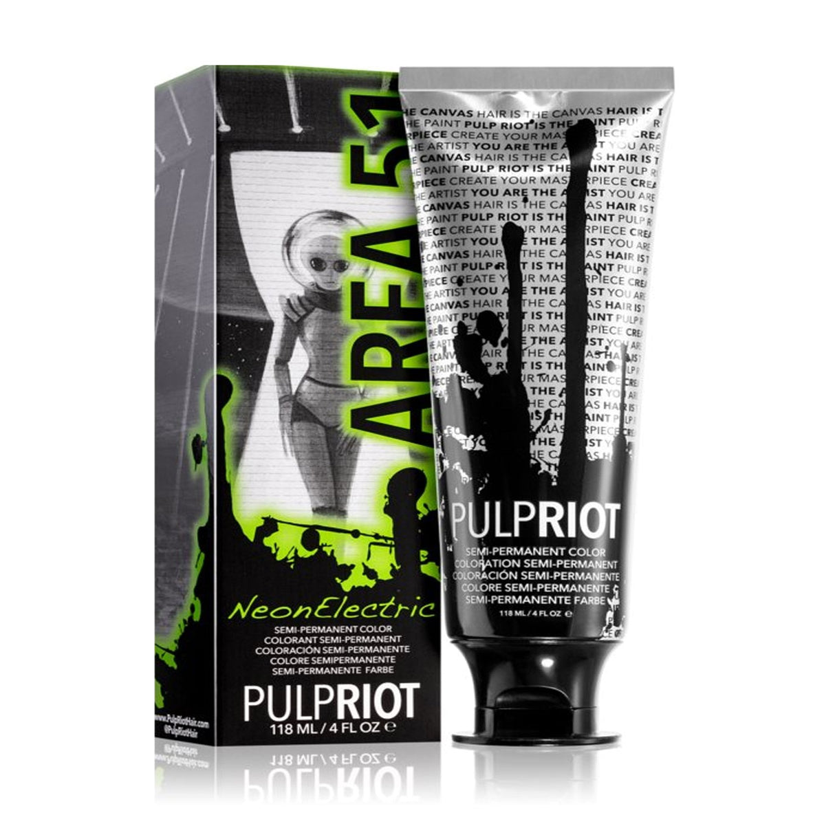 Semi-Permanent Cruelty-Free & Vegan Neon Electric Hair Dye - Area 51 118ml