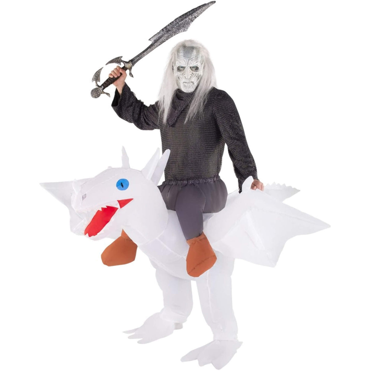 Halloween Fancy Dress Costume Adult - Ride On White Dragon (One Size)