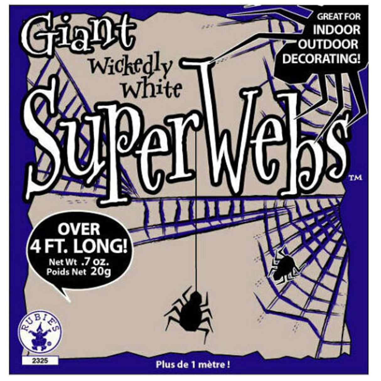 Halloween Fancy Dress Accessories - Giant White Super Stretch Spider Web Party Decoration Over 4 Foot