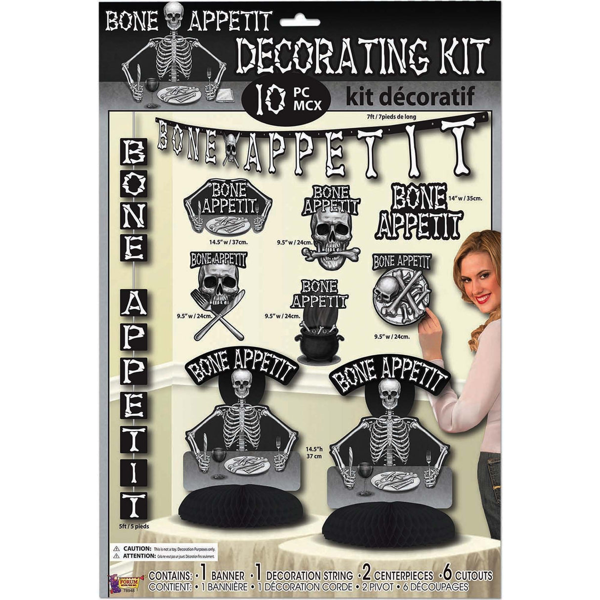 Halloween Fancy Dress Accessories - Bone Decorating Kit 10 Piece
