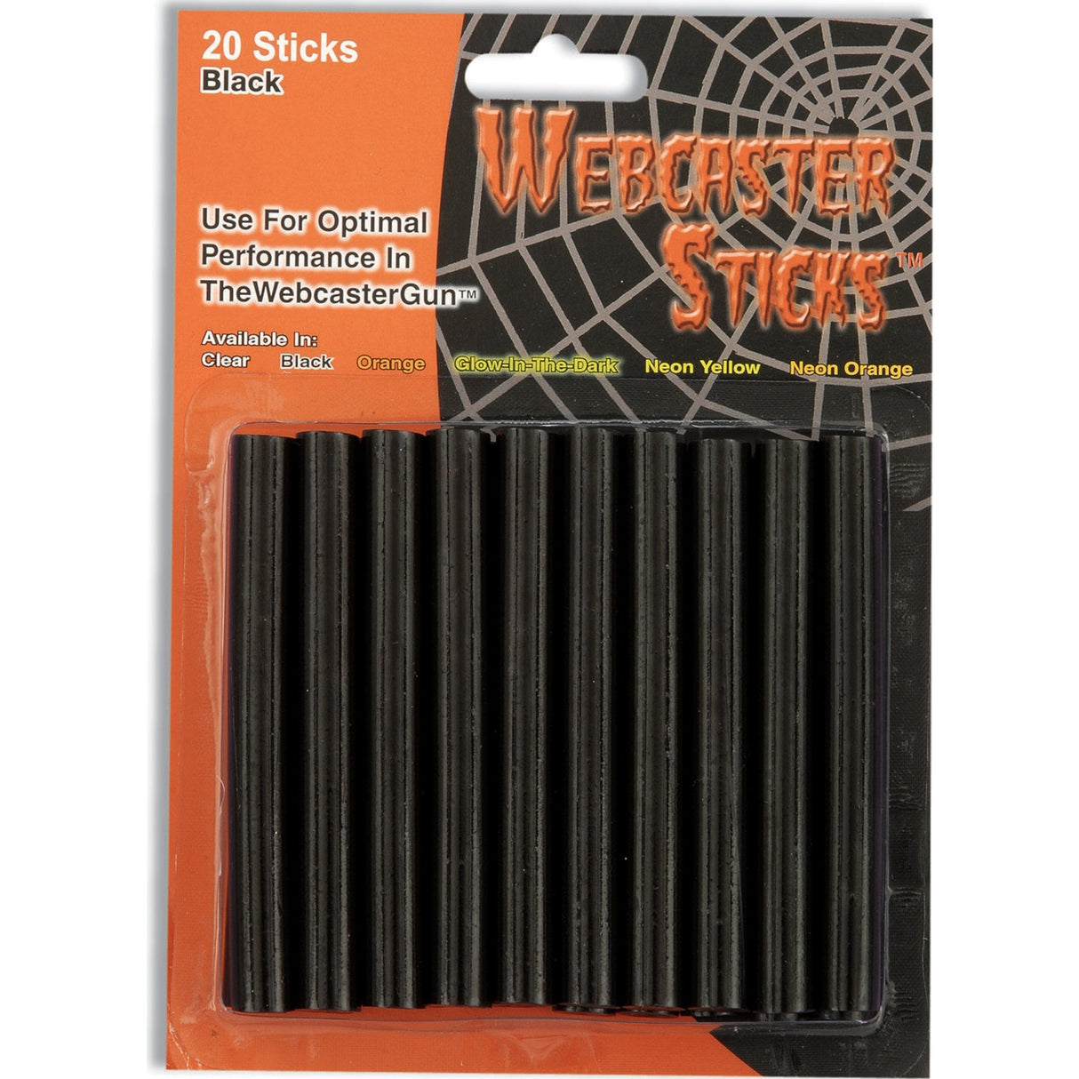 Halloween Fancy Dress Accessories - The Webcaster Gun Dispenser Refill Sticks - Dark & Dirty Cobwebs (Pack Of 20)