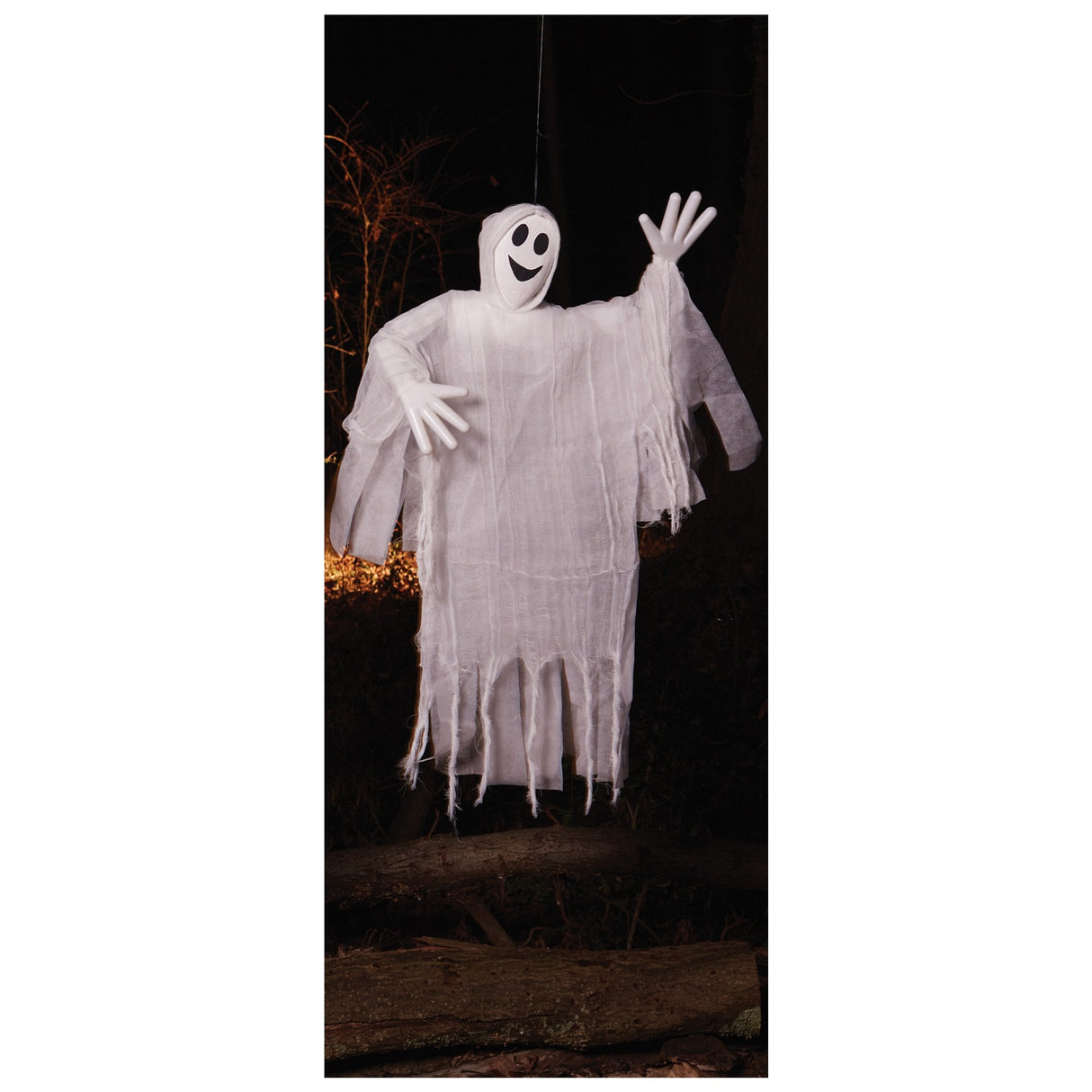 Halloween Fancy Dress Accessories - Giggly Ghost Hanging - Happy Smiley 91cm