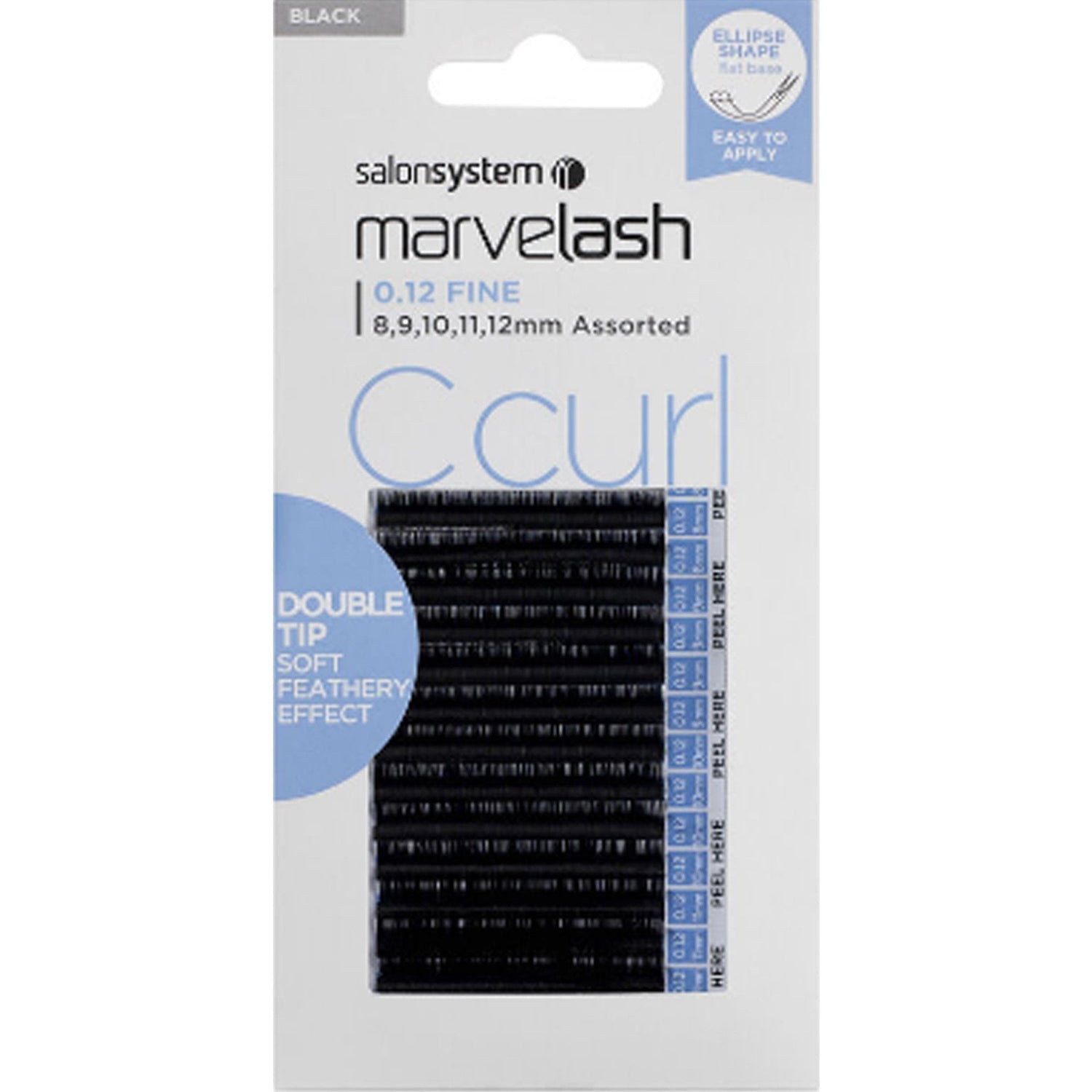 Marvelash - Double Tip - C Curl - Individual Eyelashes - Ellipse 8-12mm 0.02 (0226414)