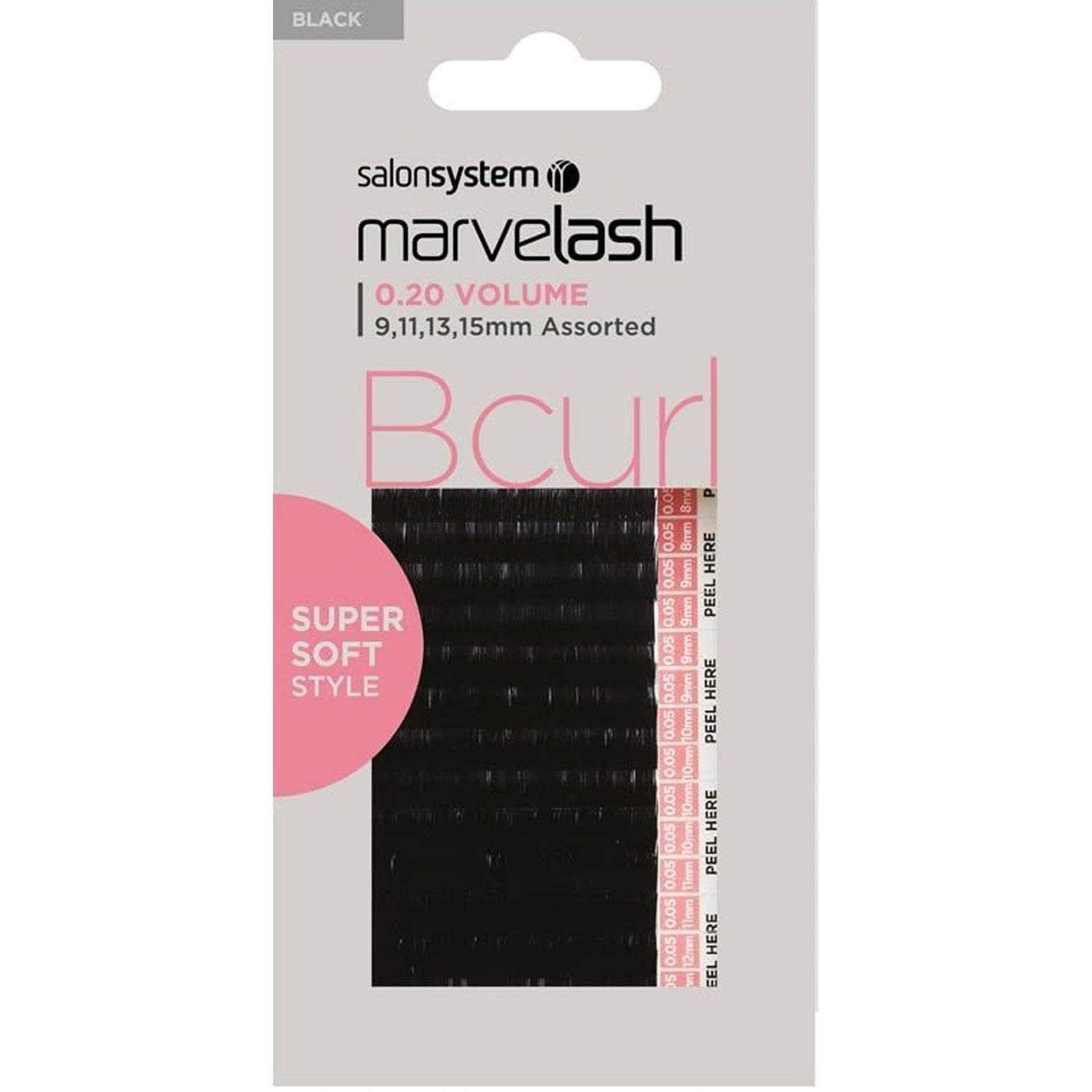 Marvelash - Russian Volume - B Curl - Individual Eyelashes - Assorted Black 0.20 (0226299)
