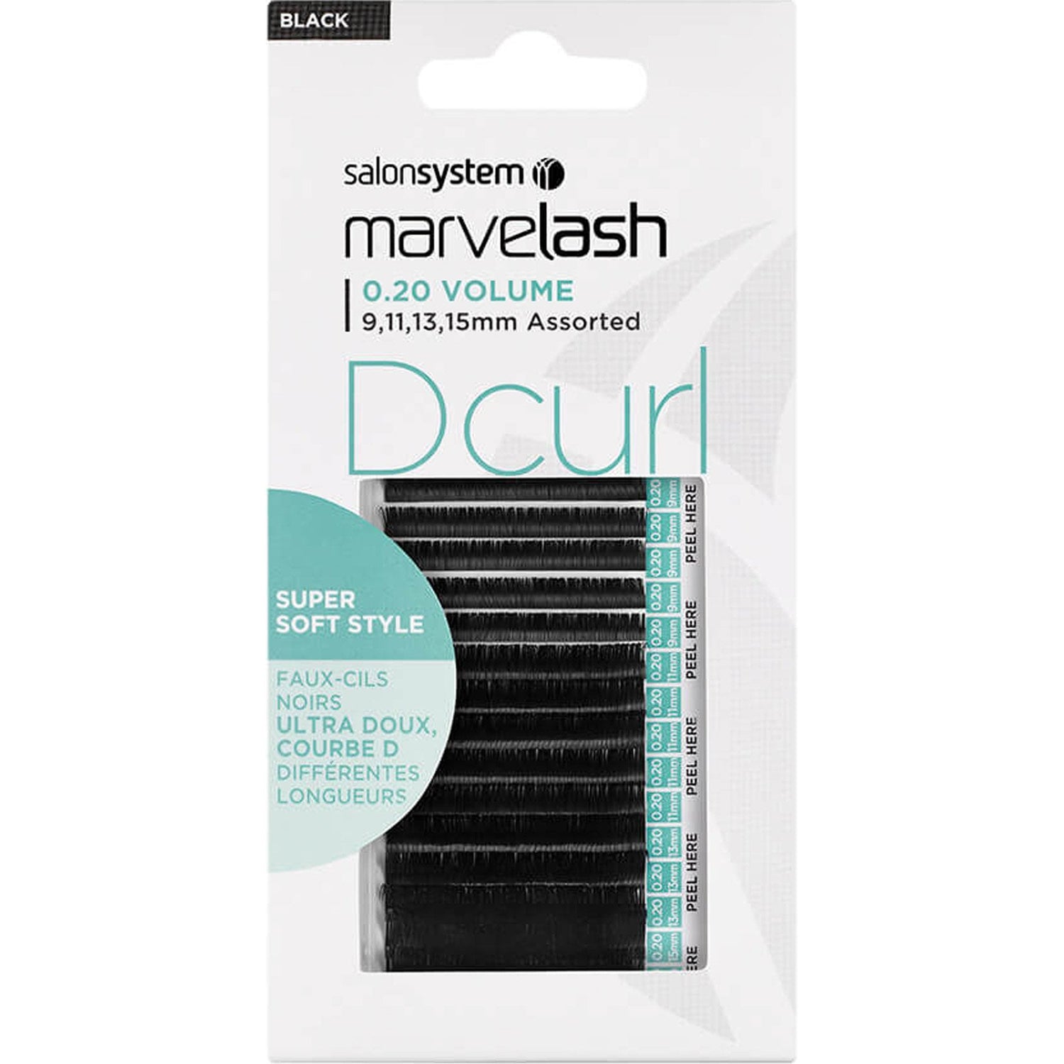 Marvelash - Volume - D Curl - Individual Eyelashes - Assorted Black 0.20 (0226407)