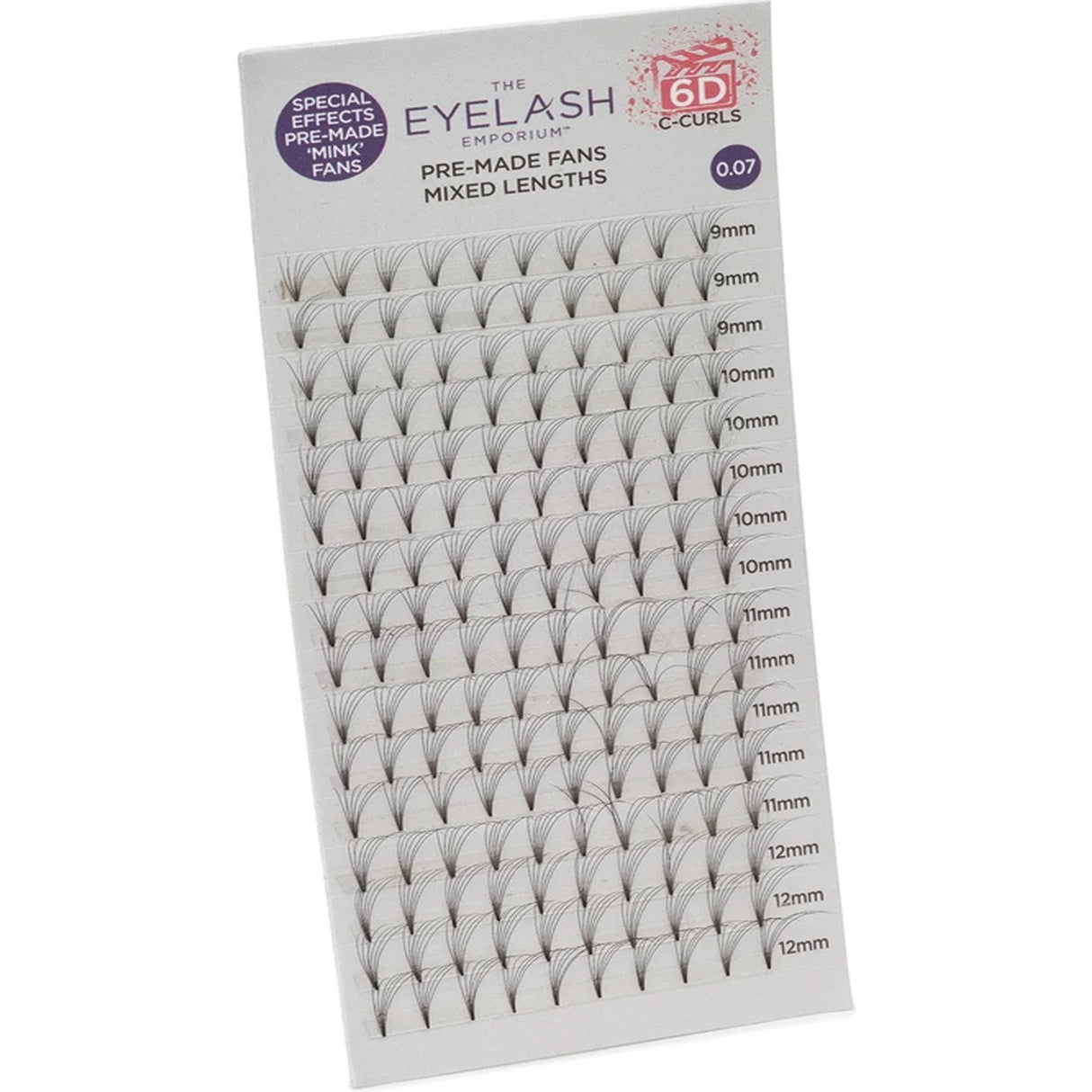 Full Screen - Pre Made Mink Fan Lashes (Individual Lengths From 9mm To 12mm (0.07) - 6D & C Curl (PMF6D07)