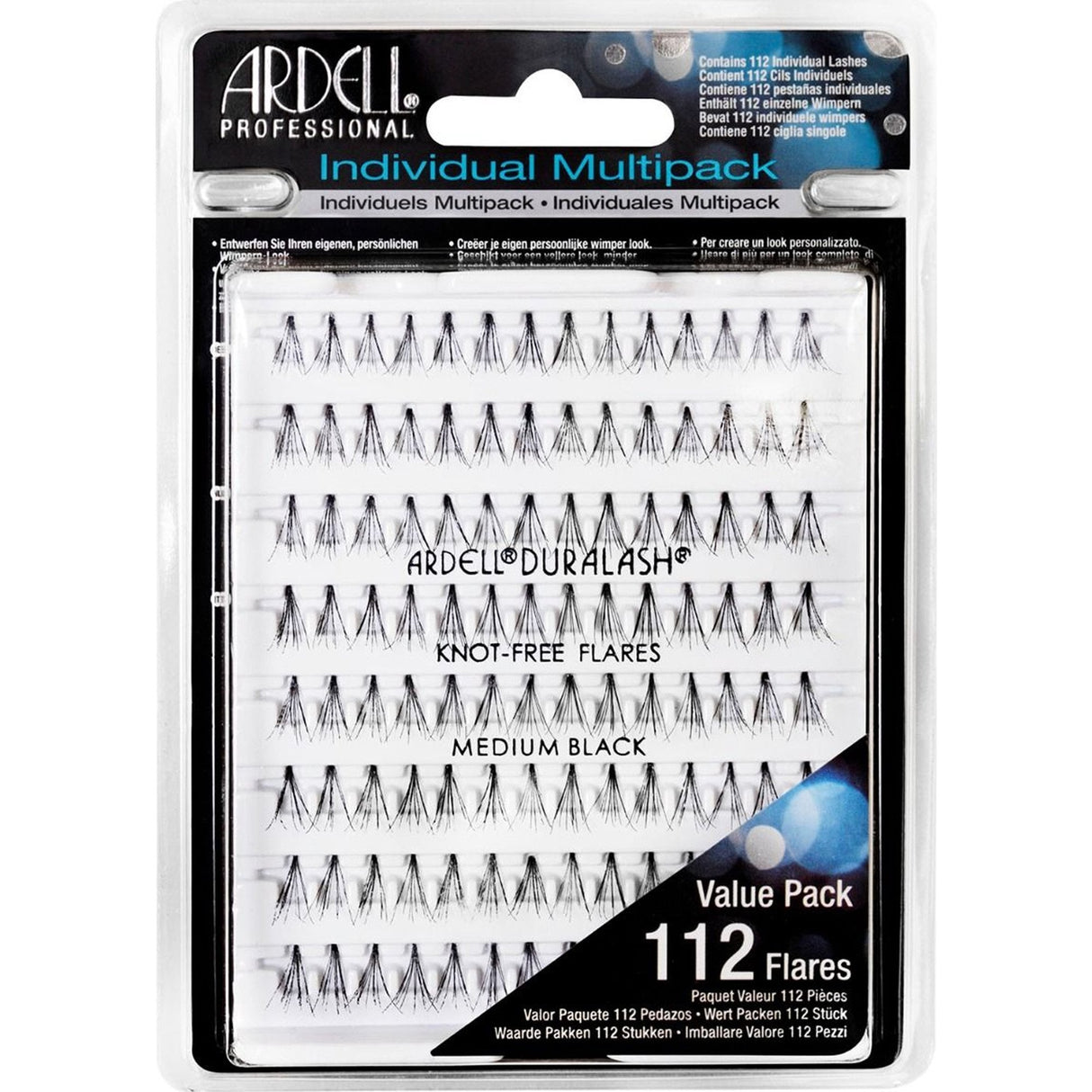 Natural False Eyelashes - Individual Knot Free Flares - Medium Black (61487)