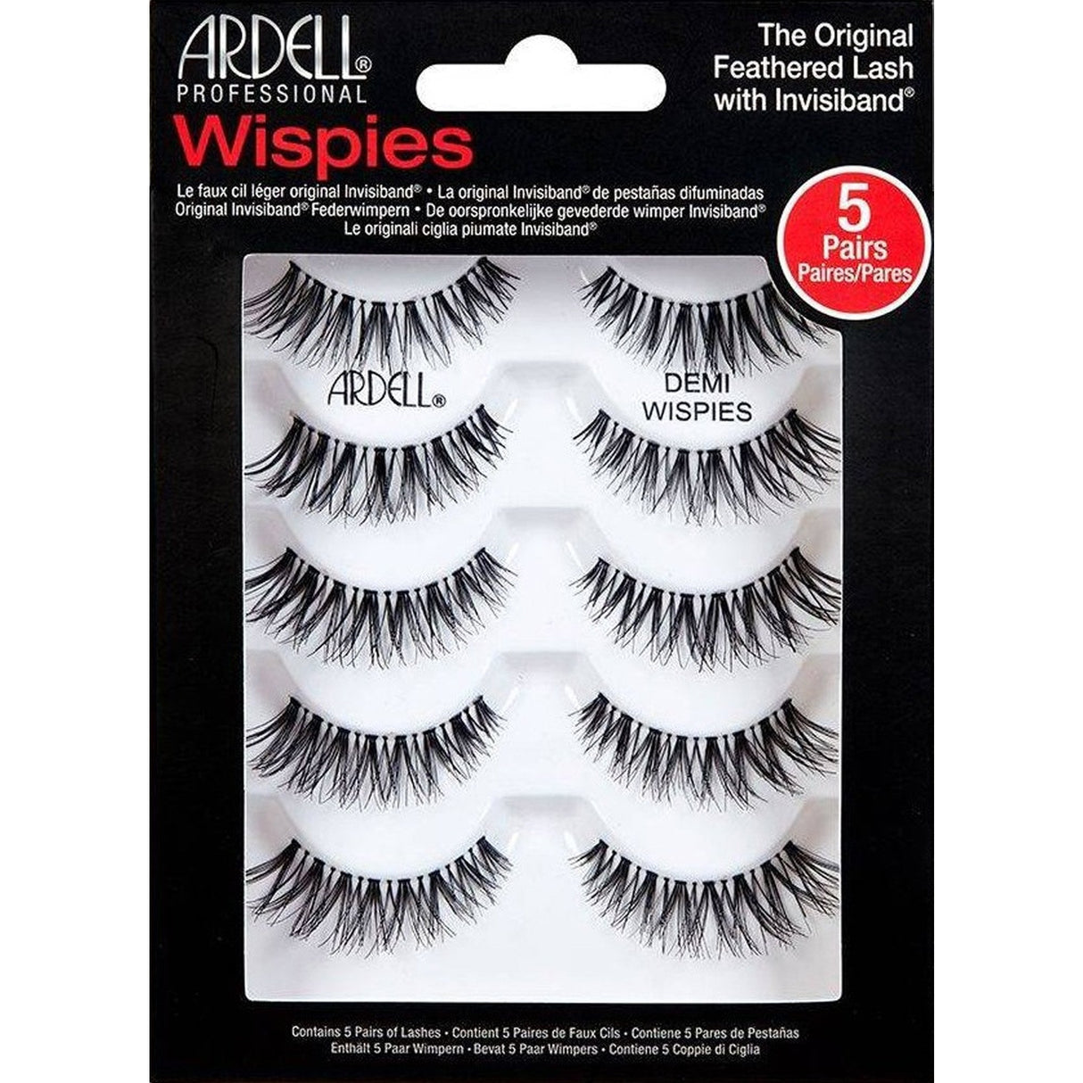 Natural False Eyelashes - Demi Wispies - Black (Pack Of 5) (61565)