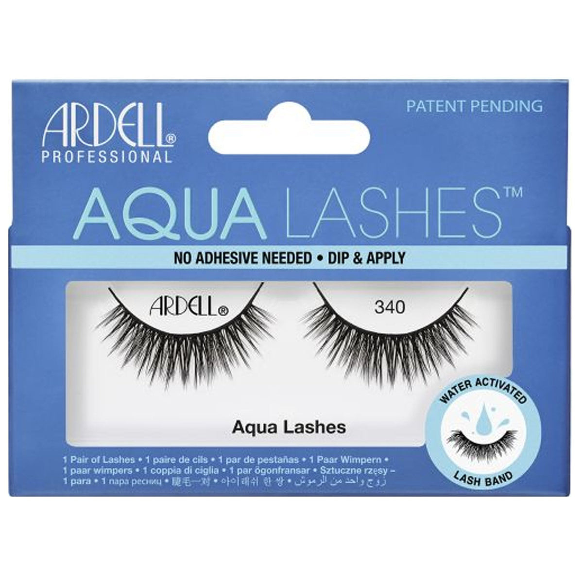 Aqua False Strip Eyelashes - No Adhesive Needed (340) (63401)