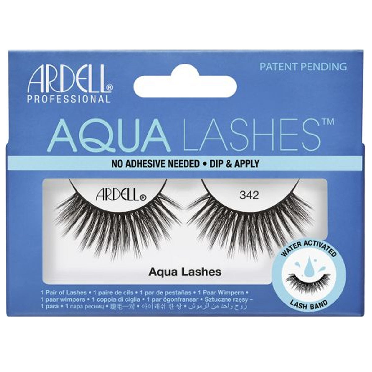 Aqua False Strip Eyelashes - No Adhesive Needed (342) (63403)