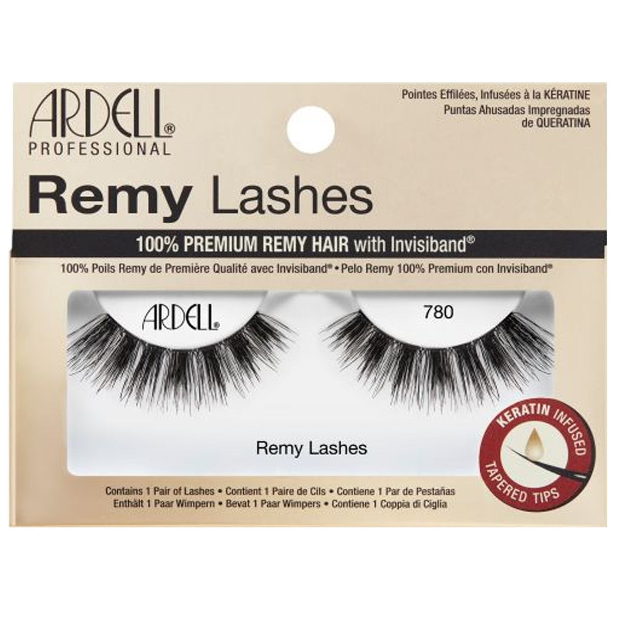Remy False Eyelashes - Keratin Infused Tapered Tips (780) (63987)