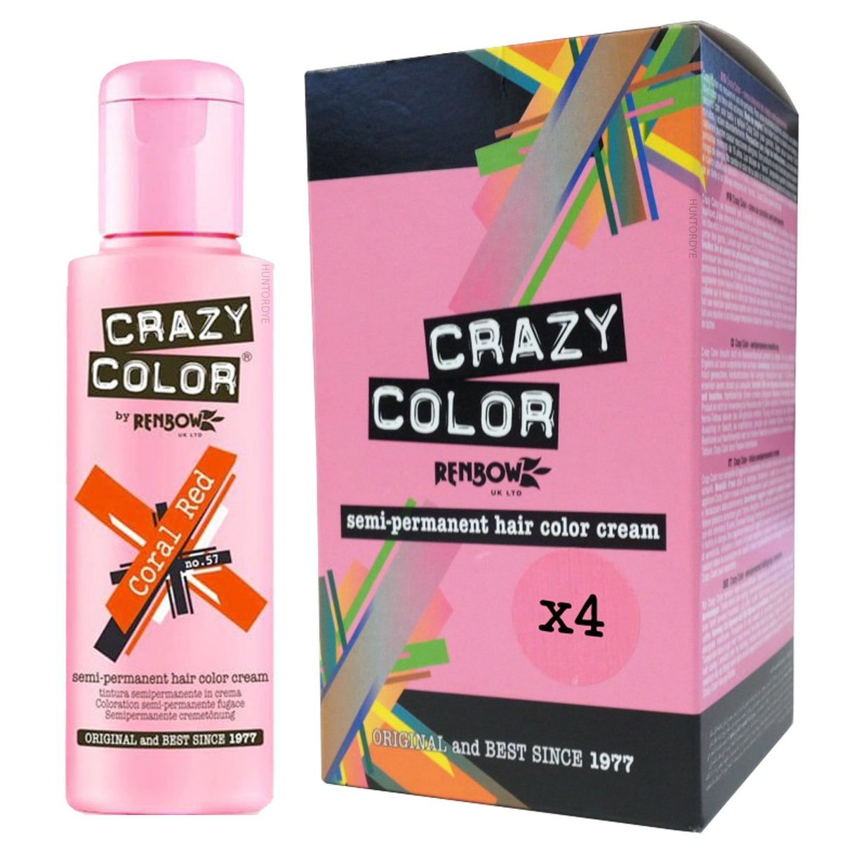 Semi Permanent Hair Dye - Coral Red (4x 100ml)