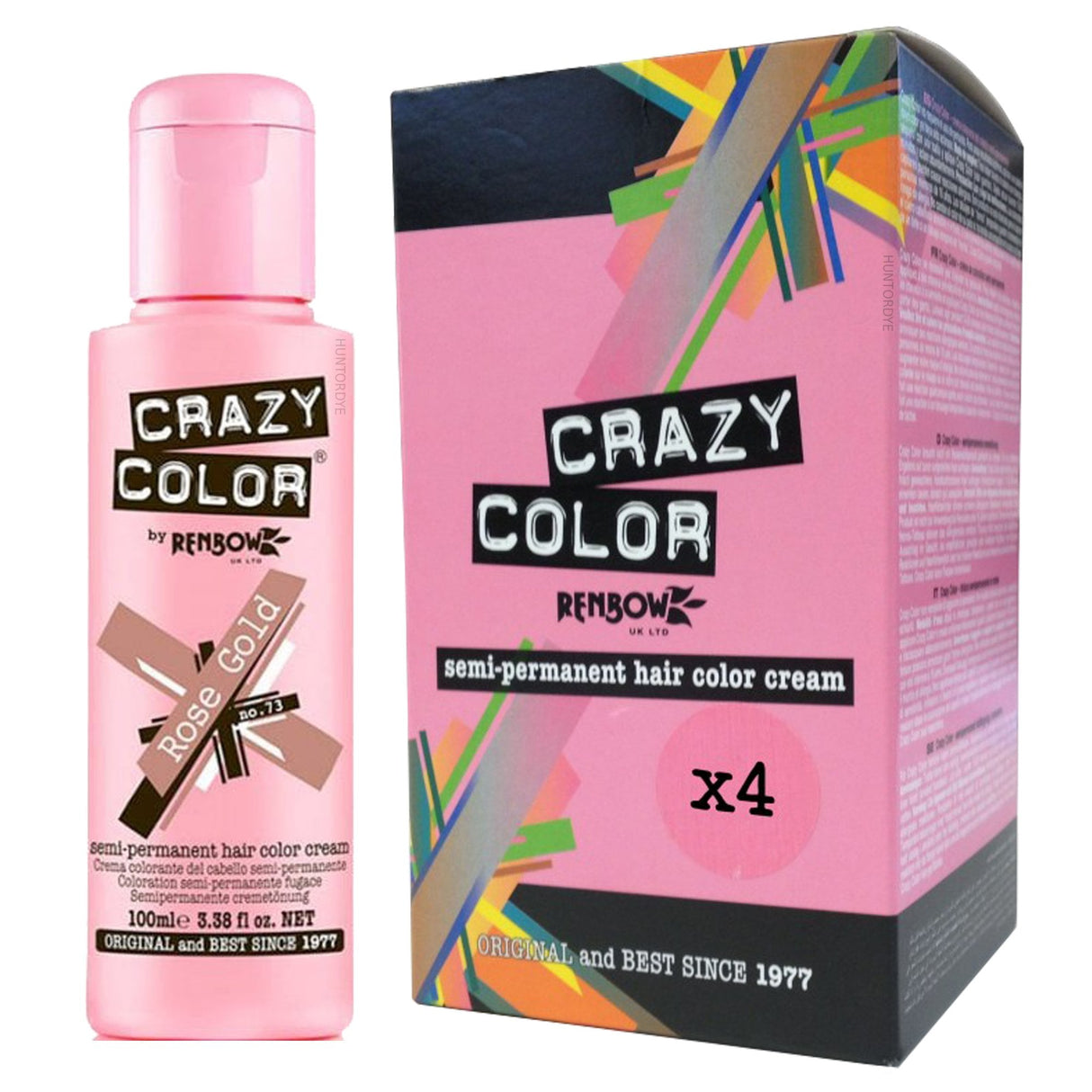 Semi Permanent Hair Dye - Rose Gold (4x 100ml)