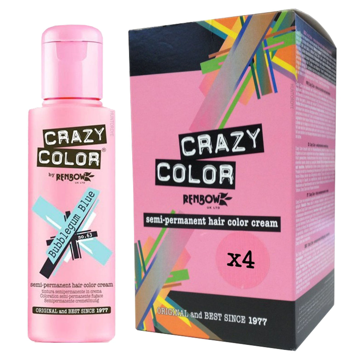 Semi Permanent Hair Dye - Bubblegum Blue (4x 100ml)