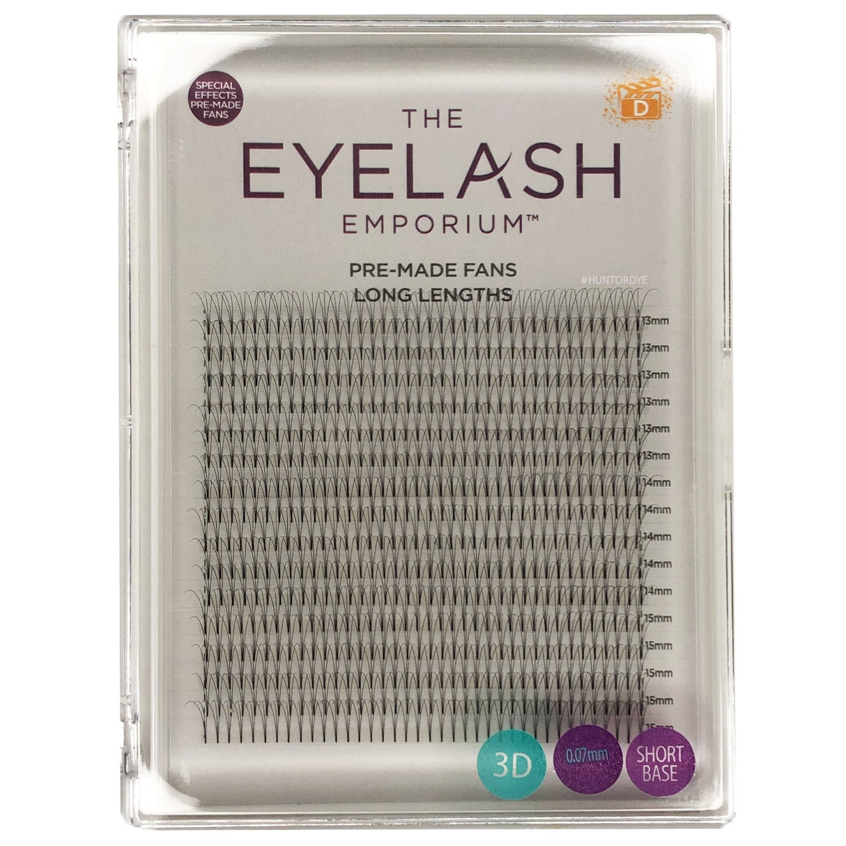 XL Tray - Pre Made Special Effect Fan Lashes (Individual Long Lengths From 13mm To 15mm (0.07) - 3D & D Curl (PMFXL-3DSS-D-LONG)