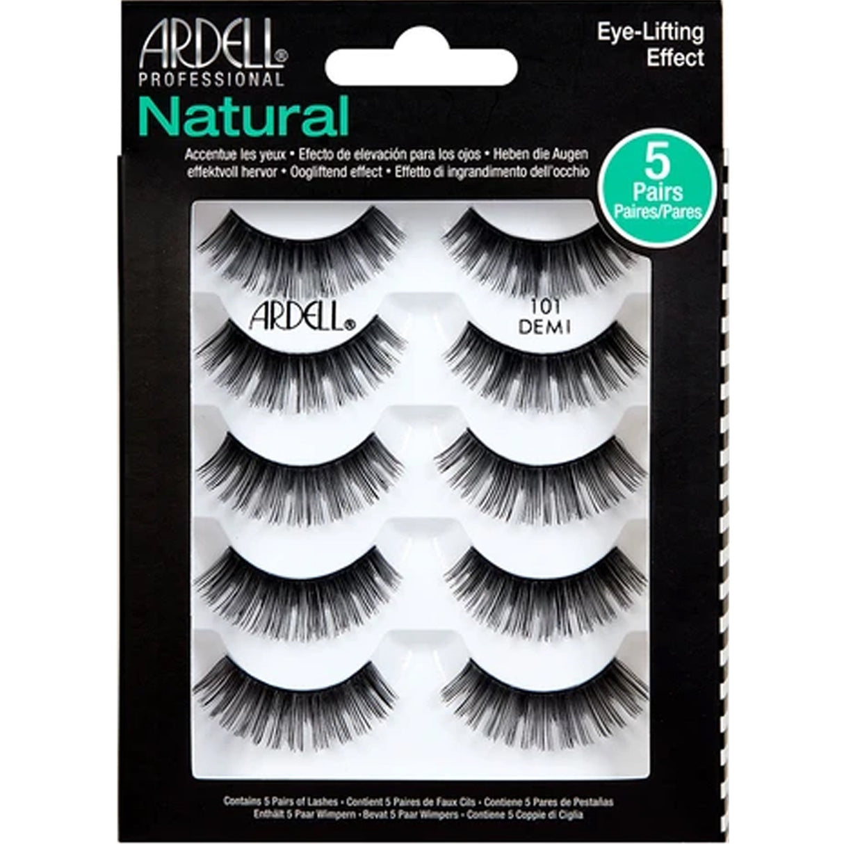 Natural False Eyelashes - Natural - Demi Black 101 (Pack Of 5) (61566)