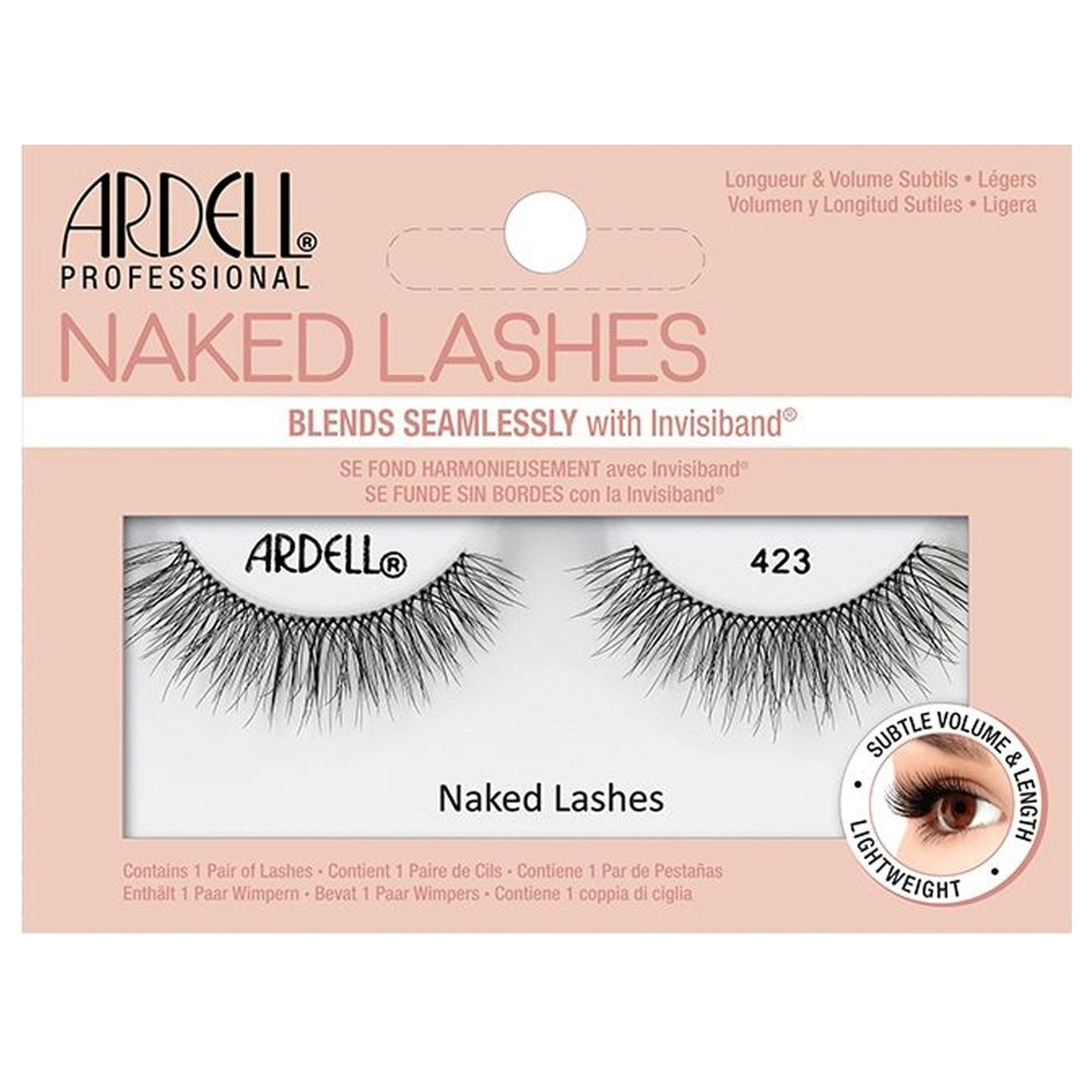 Naked False Strip Eyelashes - Subtle Volume & Length (423) (70478)