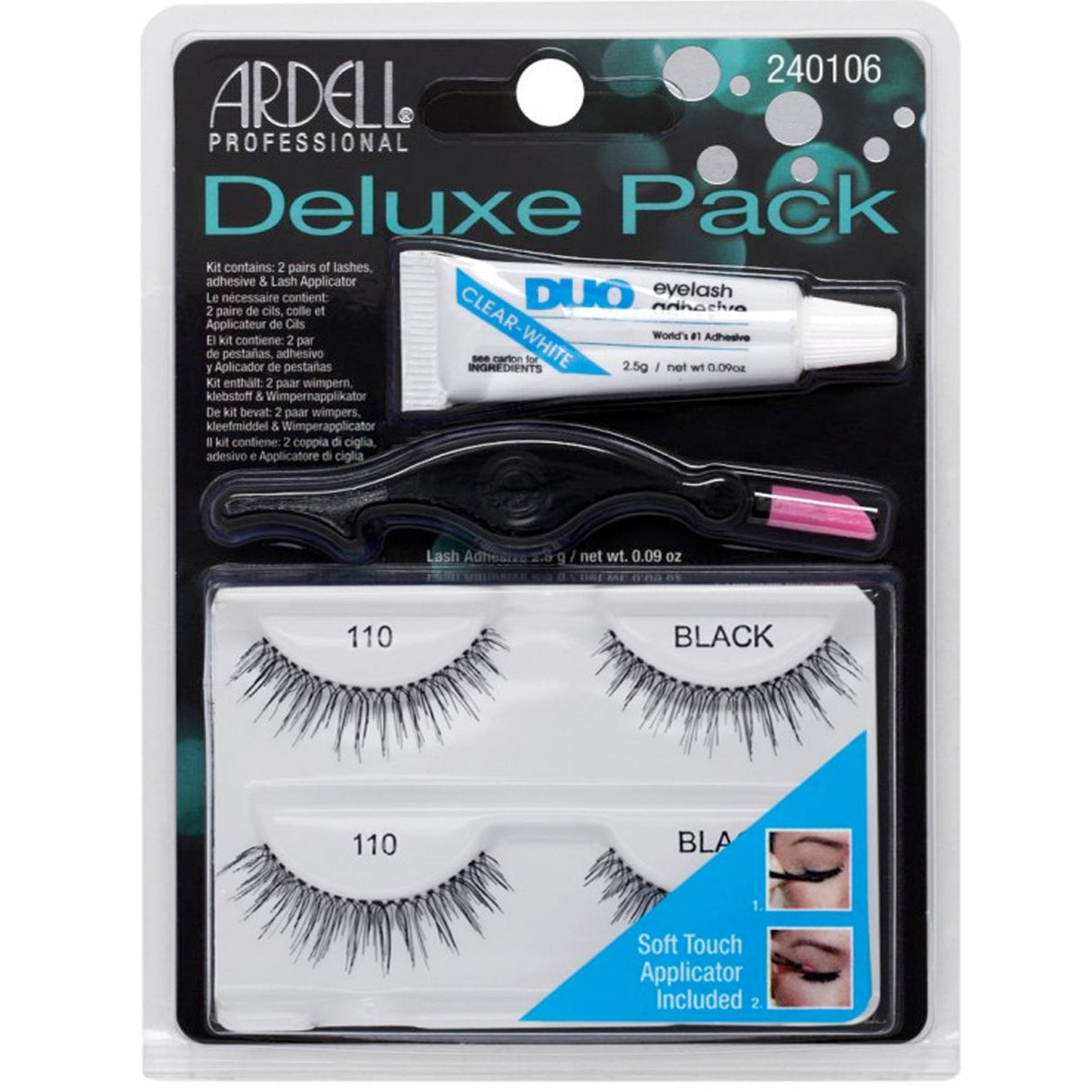 Soft Touch Deluxe Pack False Eyelashes - Black 110 - (Pack Of 2) (68959)