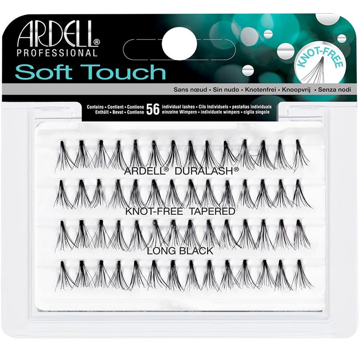 Soft Touch Tapered Individual False Eyelashes - Knot Free - Long Black (68285)
