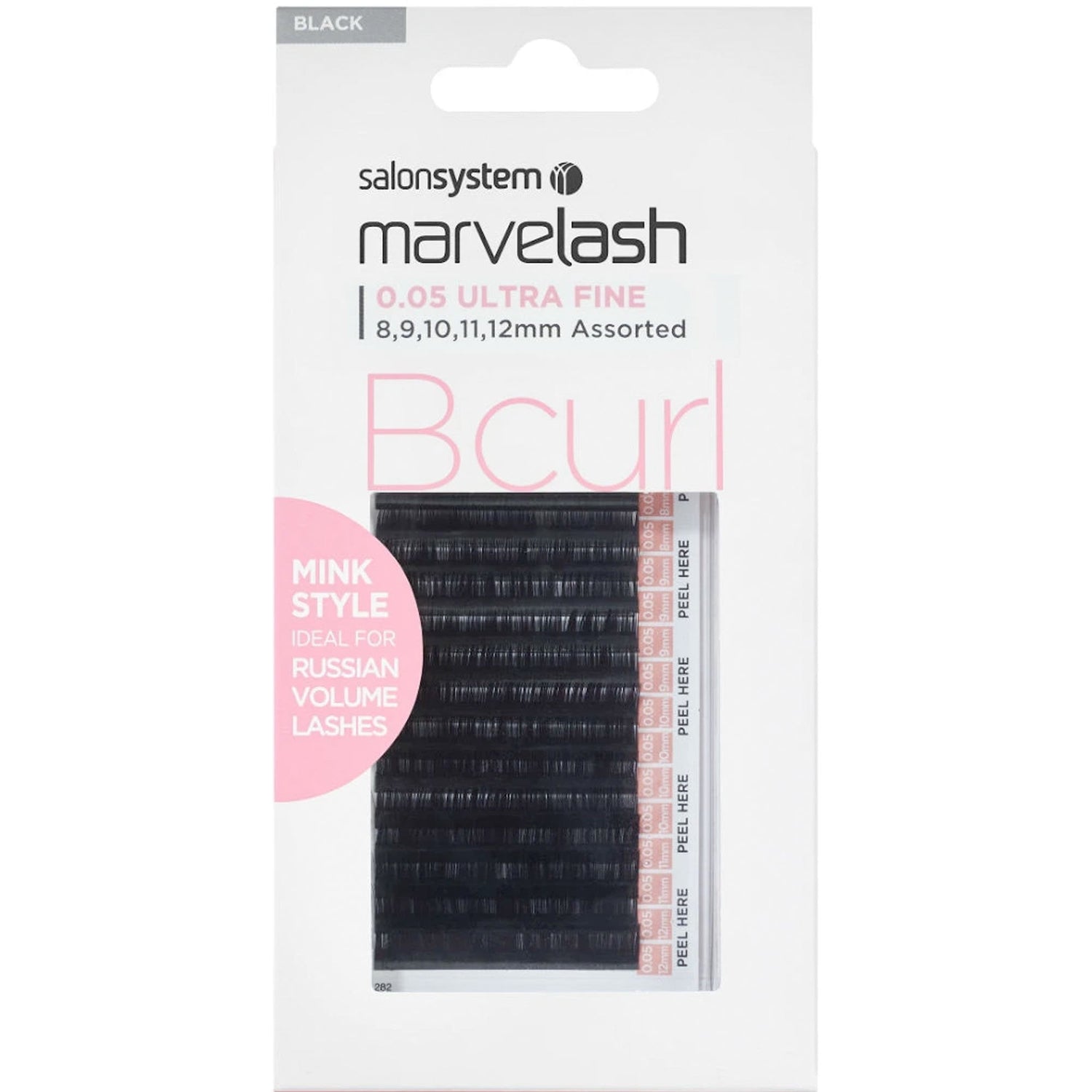 Marvelash - Ultra Fine - B Curl - Individual Eyelashes - Assorted Black 0.05 (0226348)