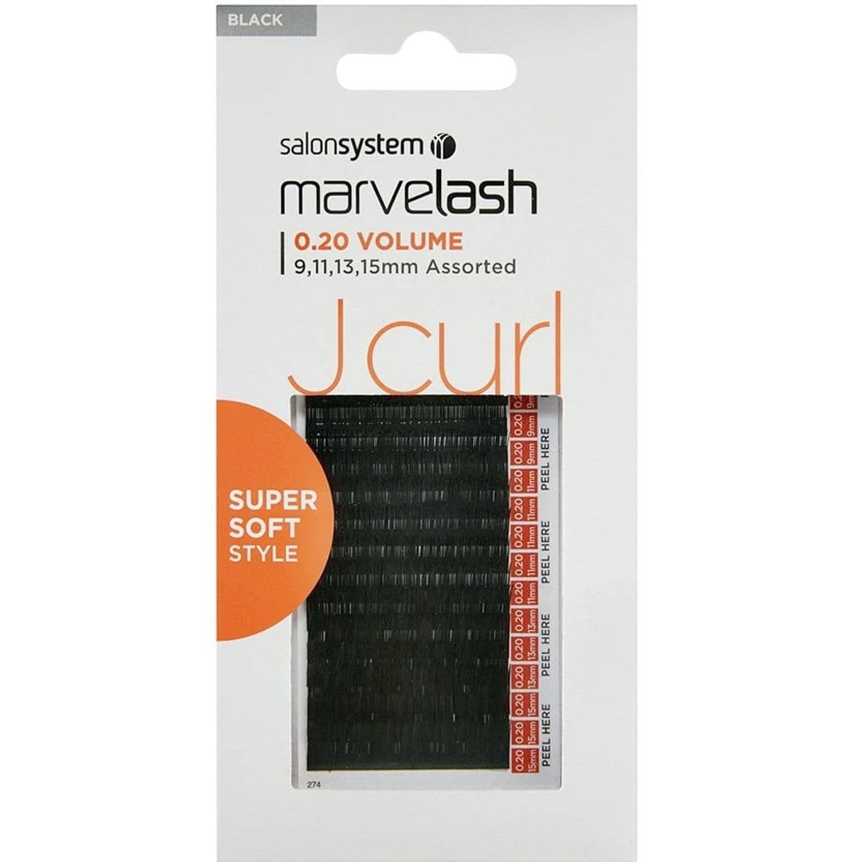 Marvelash - Volume - J Curl Individual Eyelashes - Assorted Black 0.20 (0226326)