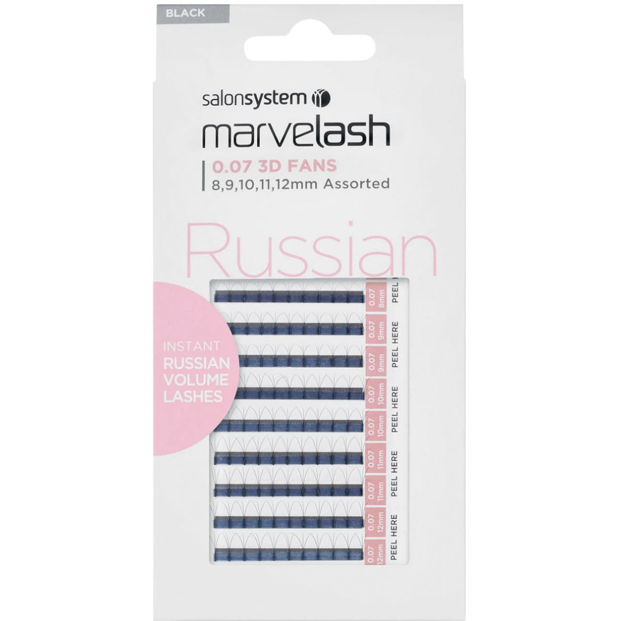 Marvelash - Russian - 3D Individual False Eyelashes - Assorted Black 0.07 (0226347)