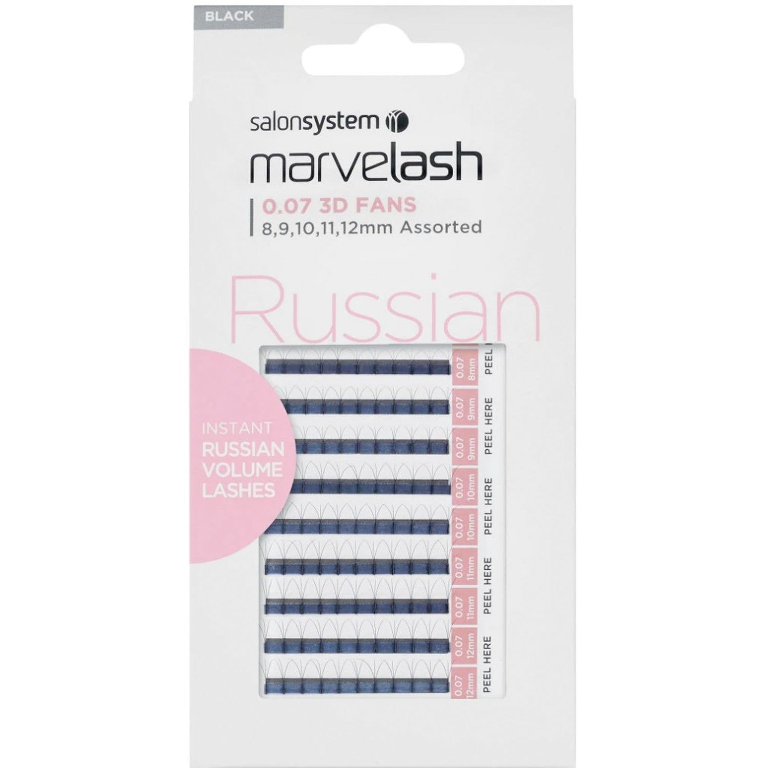 Marvelash - Russian - 3D Individual False Eyelashes - Assorted Black 0.07 (0226347)