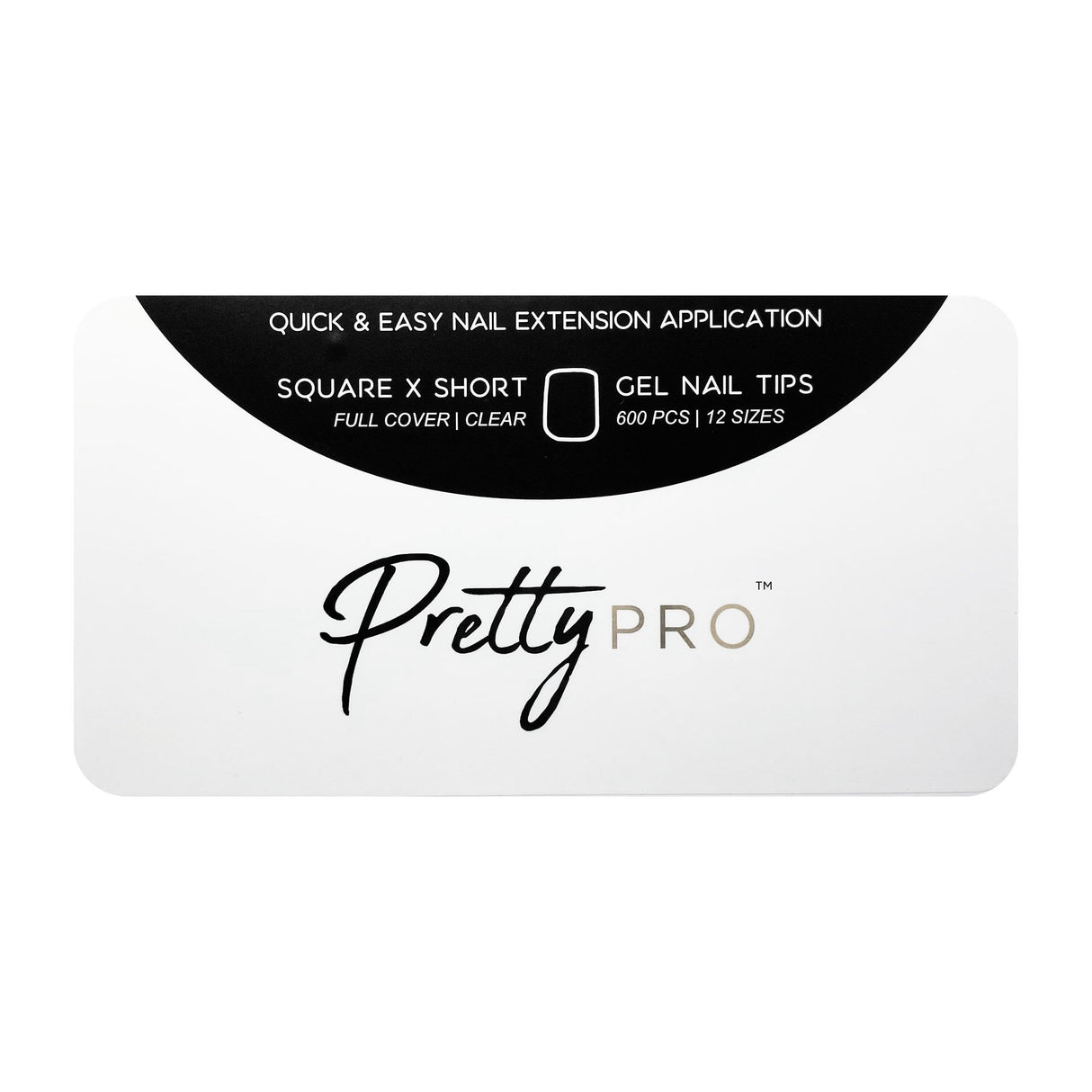 False Nail Soak Off Gelly Tips - Square & X Short (600 Pieces) (40239)