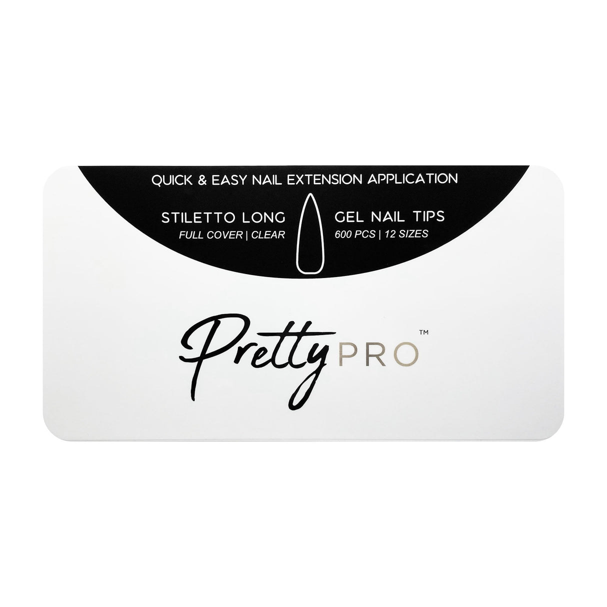 False Nail Soak Off Gelly Tips - Stiletto & Long (600 Pieces) (40192)