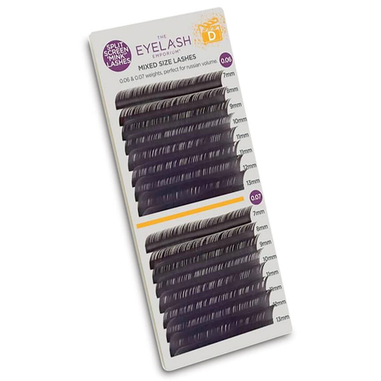 Split Screen Mink Lashes Individual Lengths 7mm (0.06) To 13mm (0.07) - D Curl (MXD0607)
