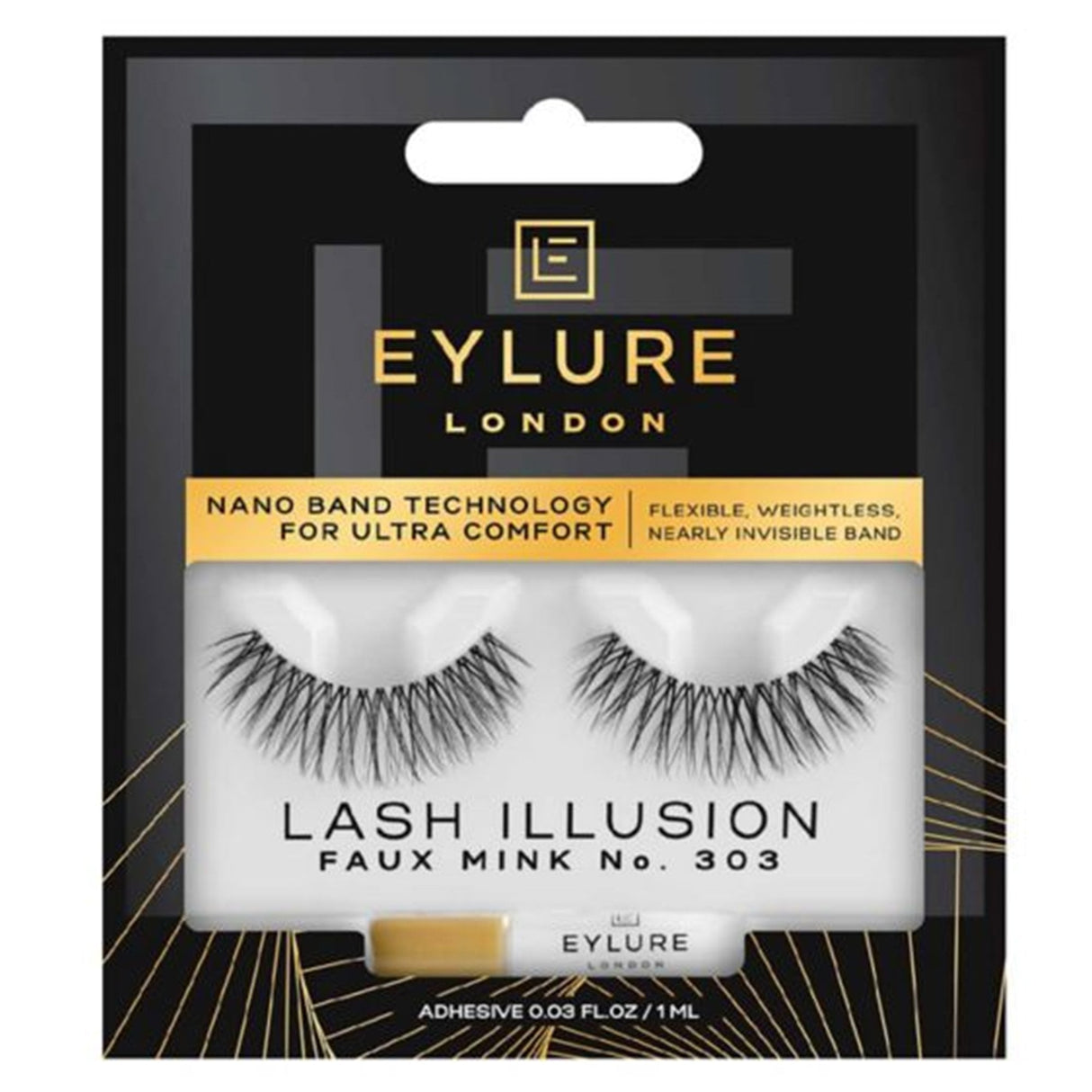 False Eyelashes - Lash Illusions - Faux Mink No. 303 (Adhesive Included 1ml)