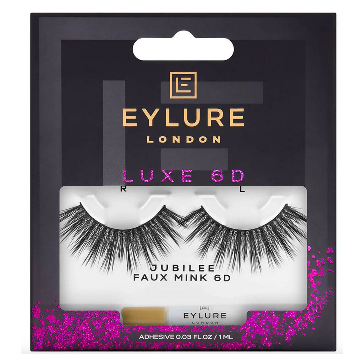 False Eyelashes - Luxe 6D Faux Mink - Jubilee (Adhesive Included 1ml)