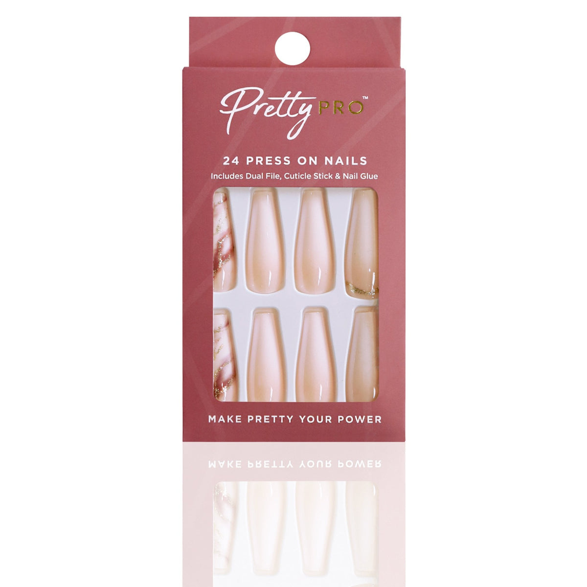 Reusable Press On False Nails - No Champagne, No Gain (24pcs)