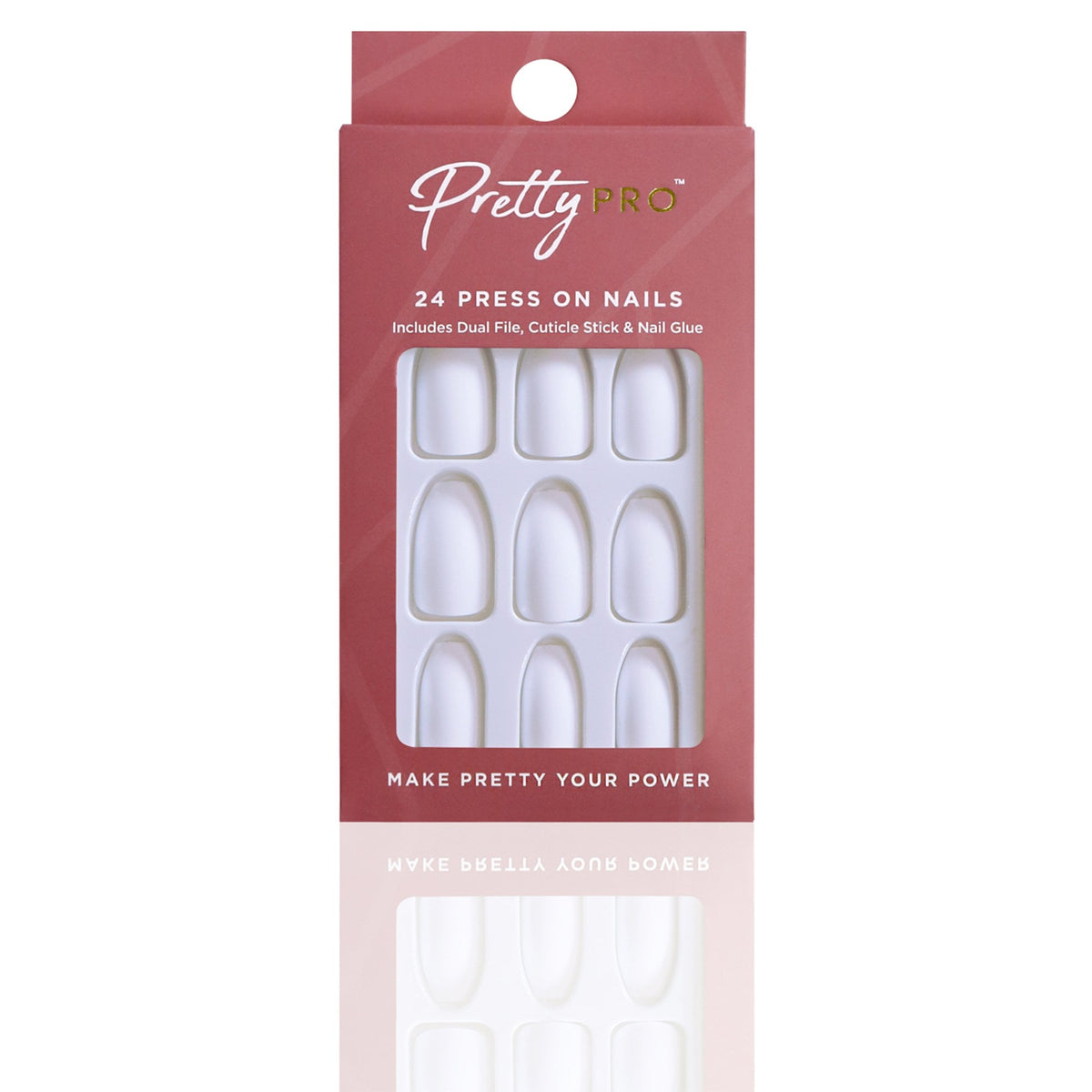 Reusable Press On False Nails - Love At First White (24pcs)