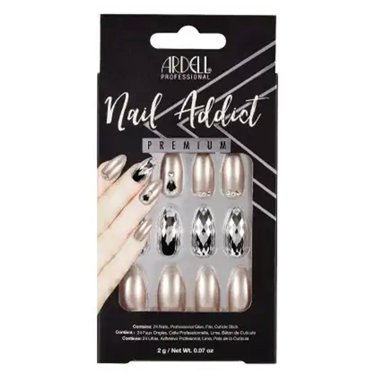 Nail Addict Premium False Nails - Champagne Ice (24 Nails) (62115)