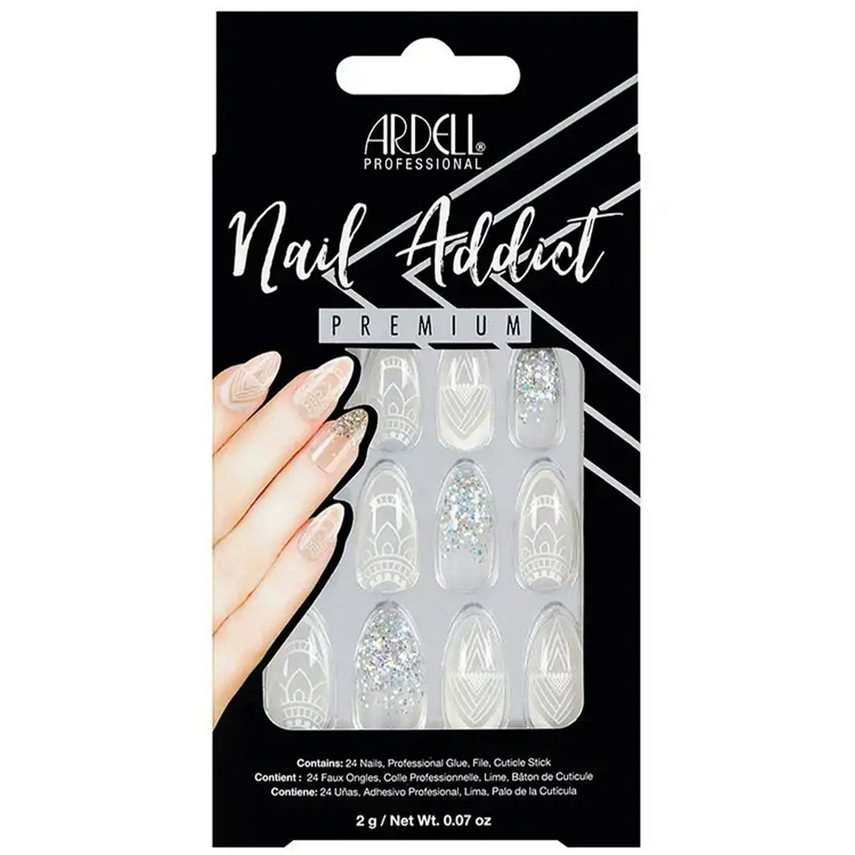 Nail Addict Premium False Nails - Glass Deco (24 Nails) (75885)