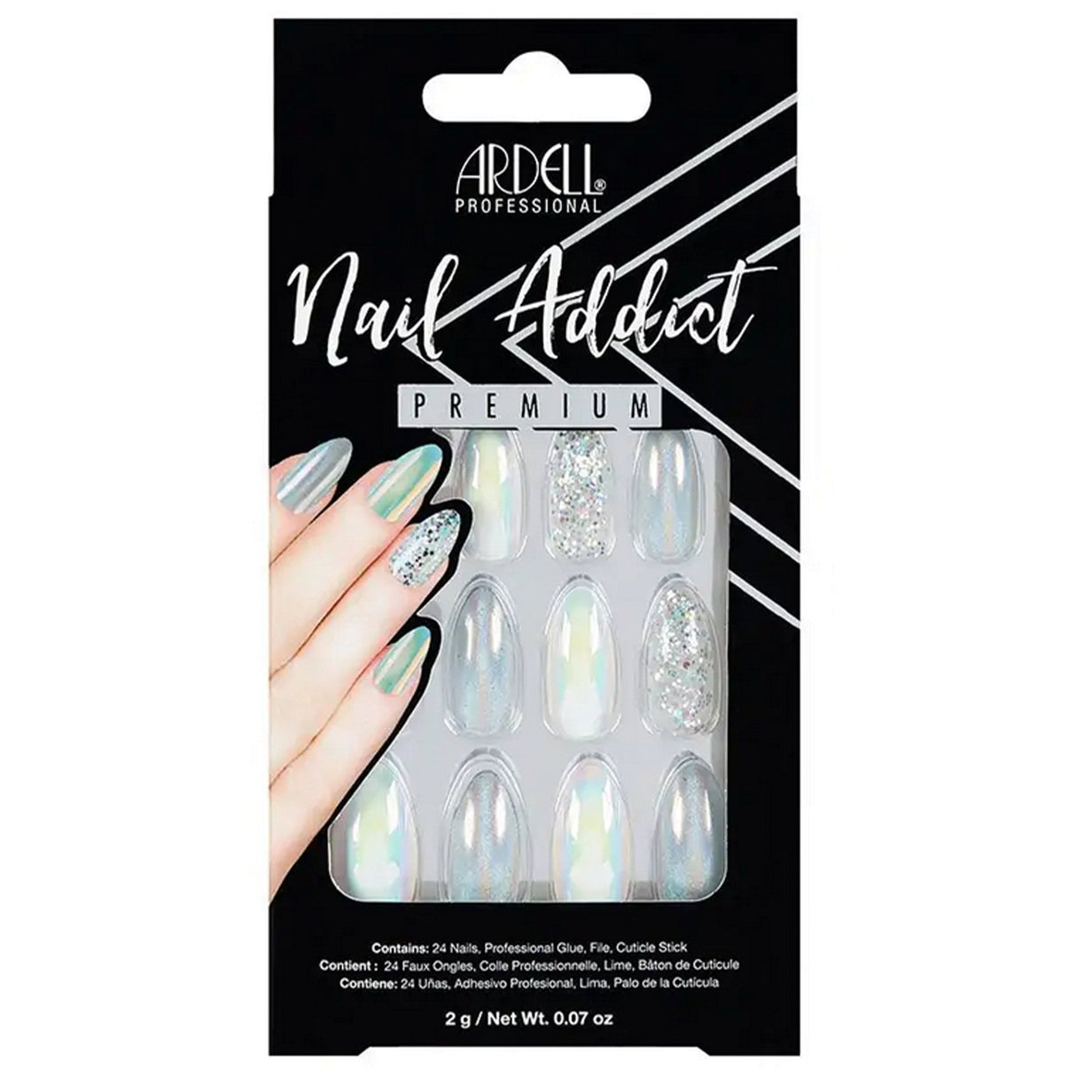 Nail Addict Premium False Nails - Holographic Glitter (24 Nails) (75889)