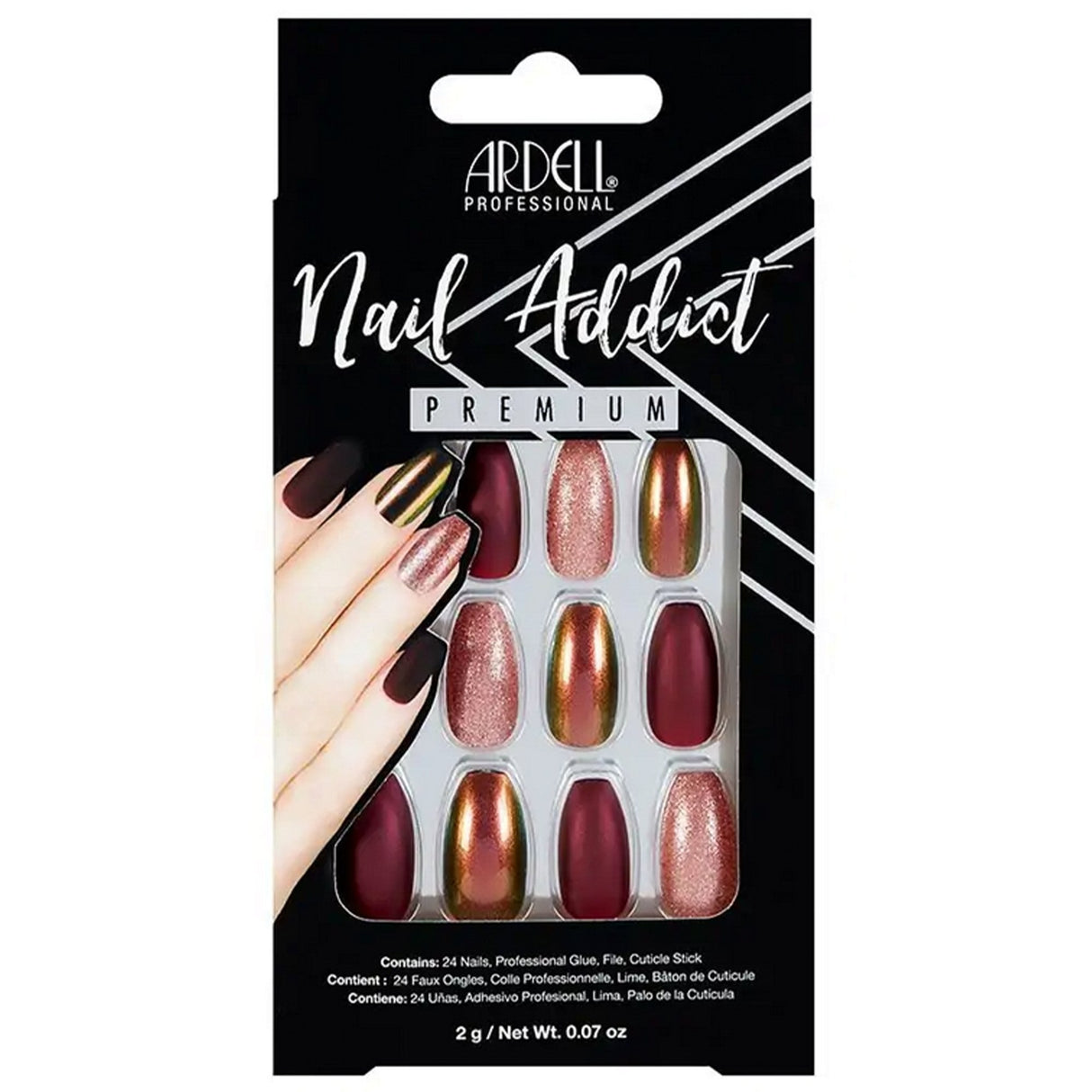 Nail Addict Premium False Nails - Red Cateye (24 Nails) (75890)
