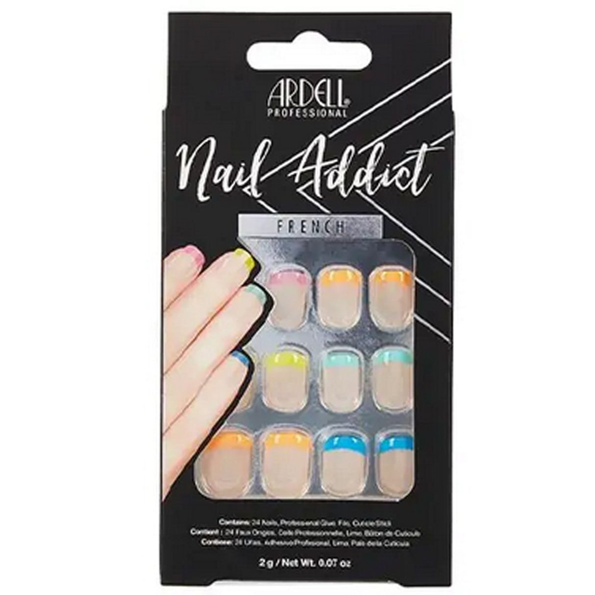 Nail Addict French False Nails - Rainbow French (24 Nails) (63831)