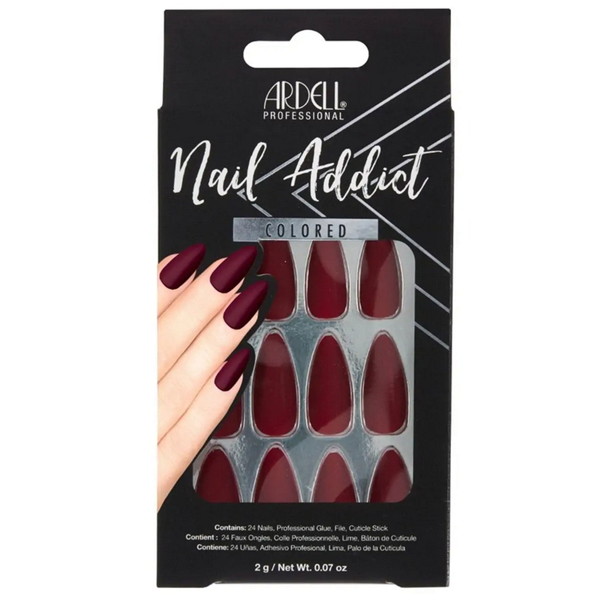 Nail Addict Solid False Nails - Bordeaux (28 Nails) (63864)