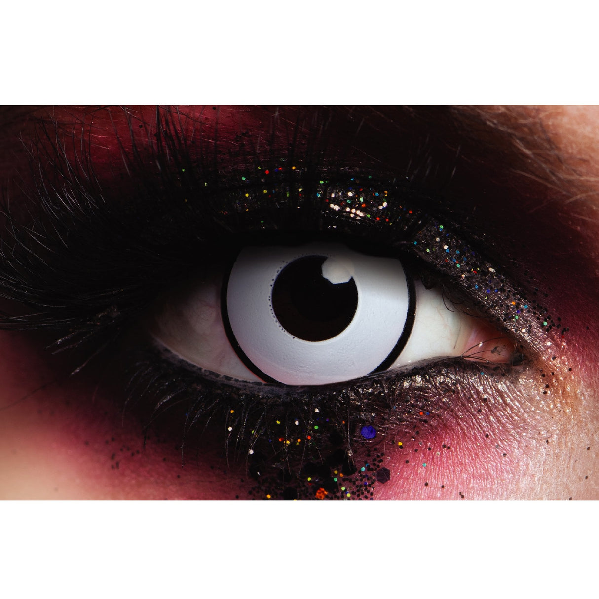 Glass White UV Halloween Contact Lenses - 1 Year